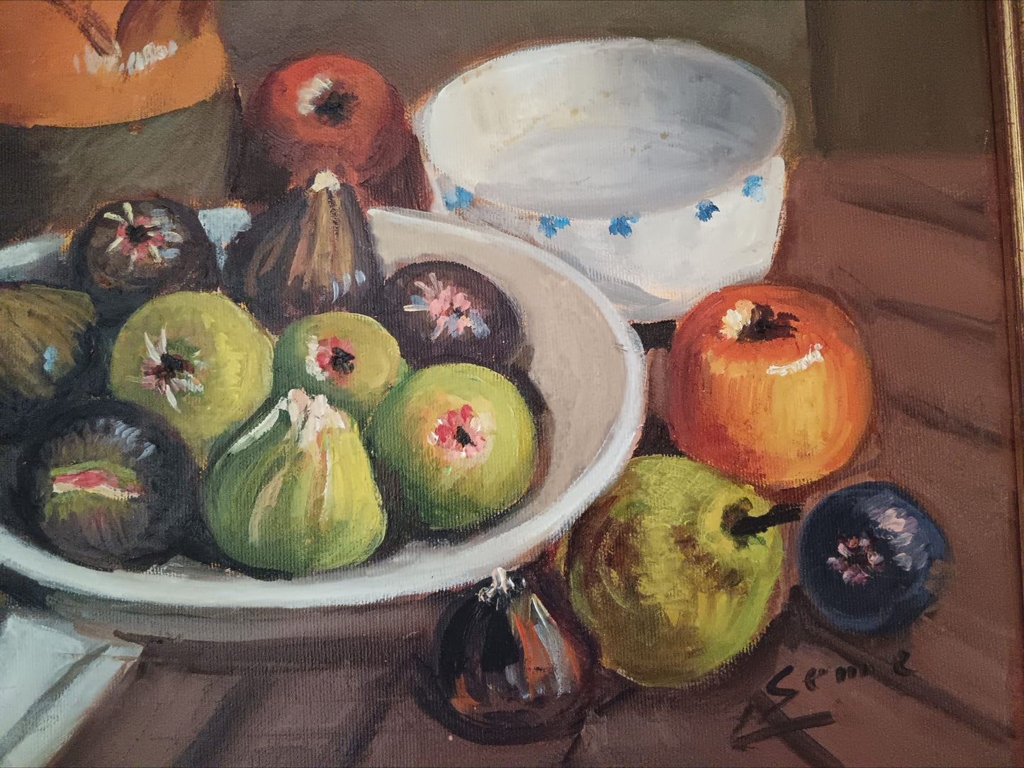 Luigi Seme ( XX Secolo) natura morta- dipinto olio su tela
