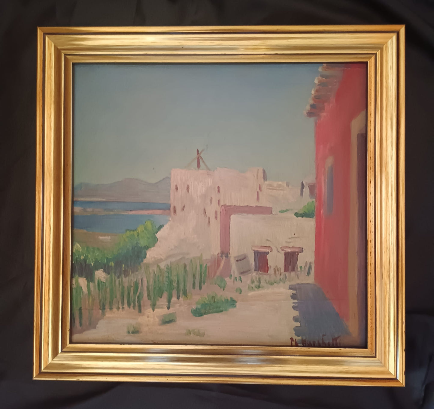 Paolo Luigi Marchetti- paesaggio dipinto olio su legno