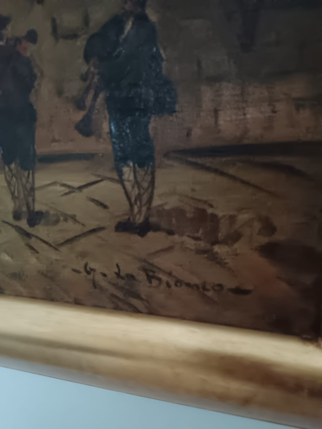 Scorcio di vita (Scuola napoletana XIX secolo)- dipinto olio su tela