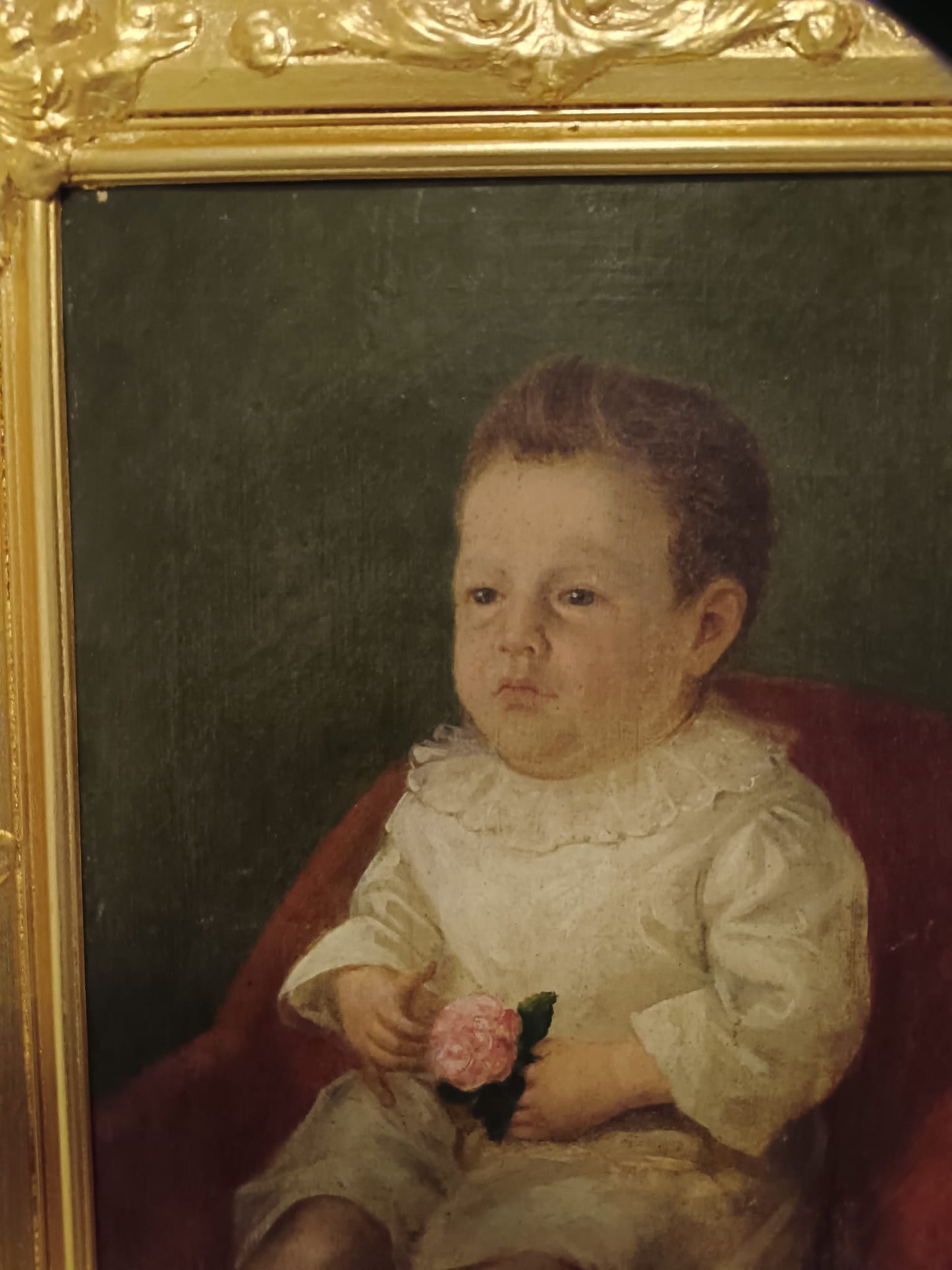 Ritratto di infante (Scuola europea XVIII/XIX secolo)- dipinto olio su tela