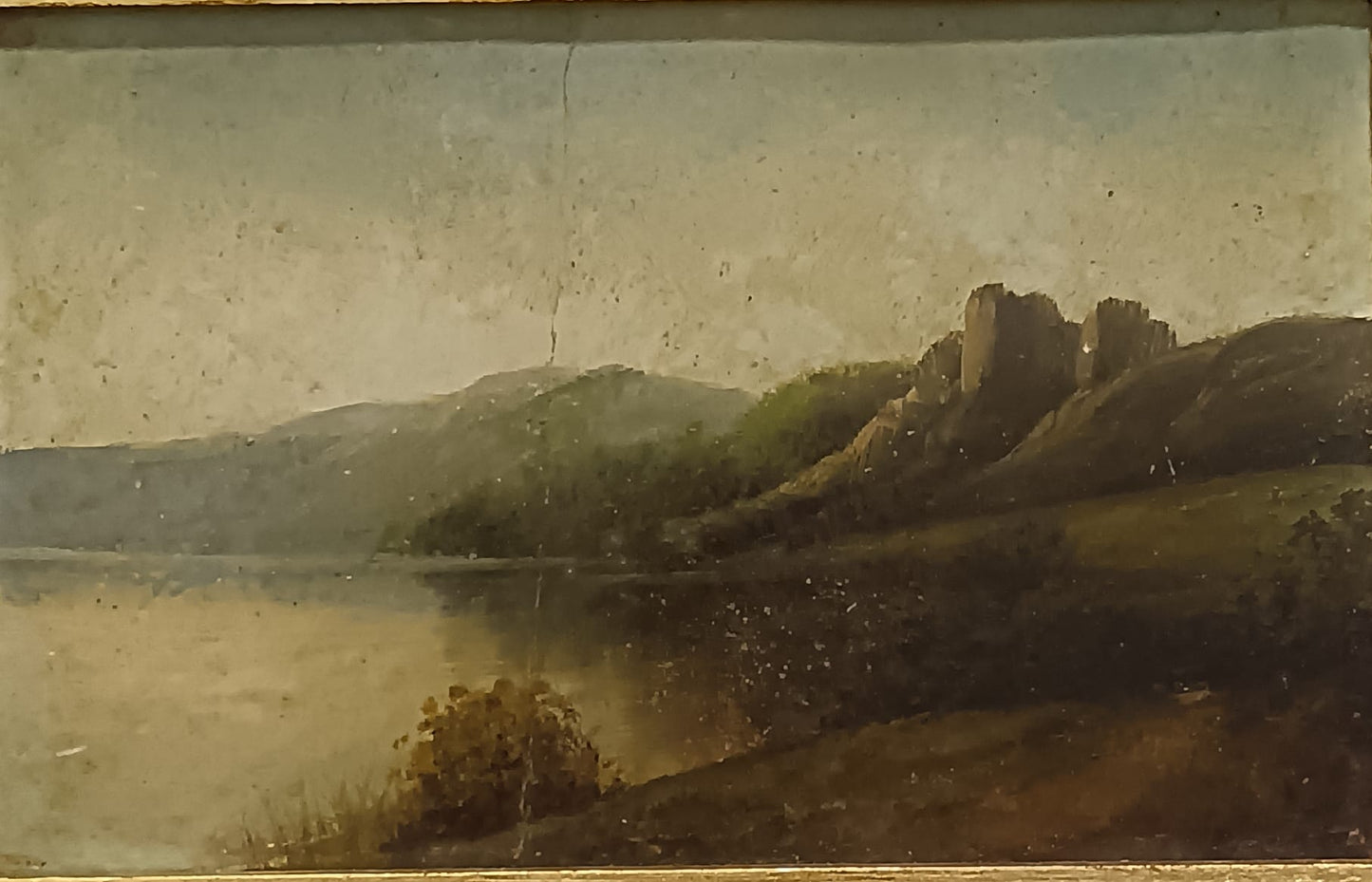 Antico dipinto olio su cartoncino- (scuola europea XIX secolo)