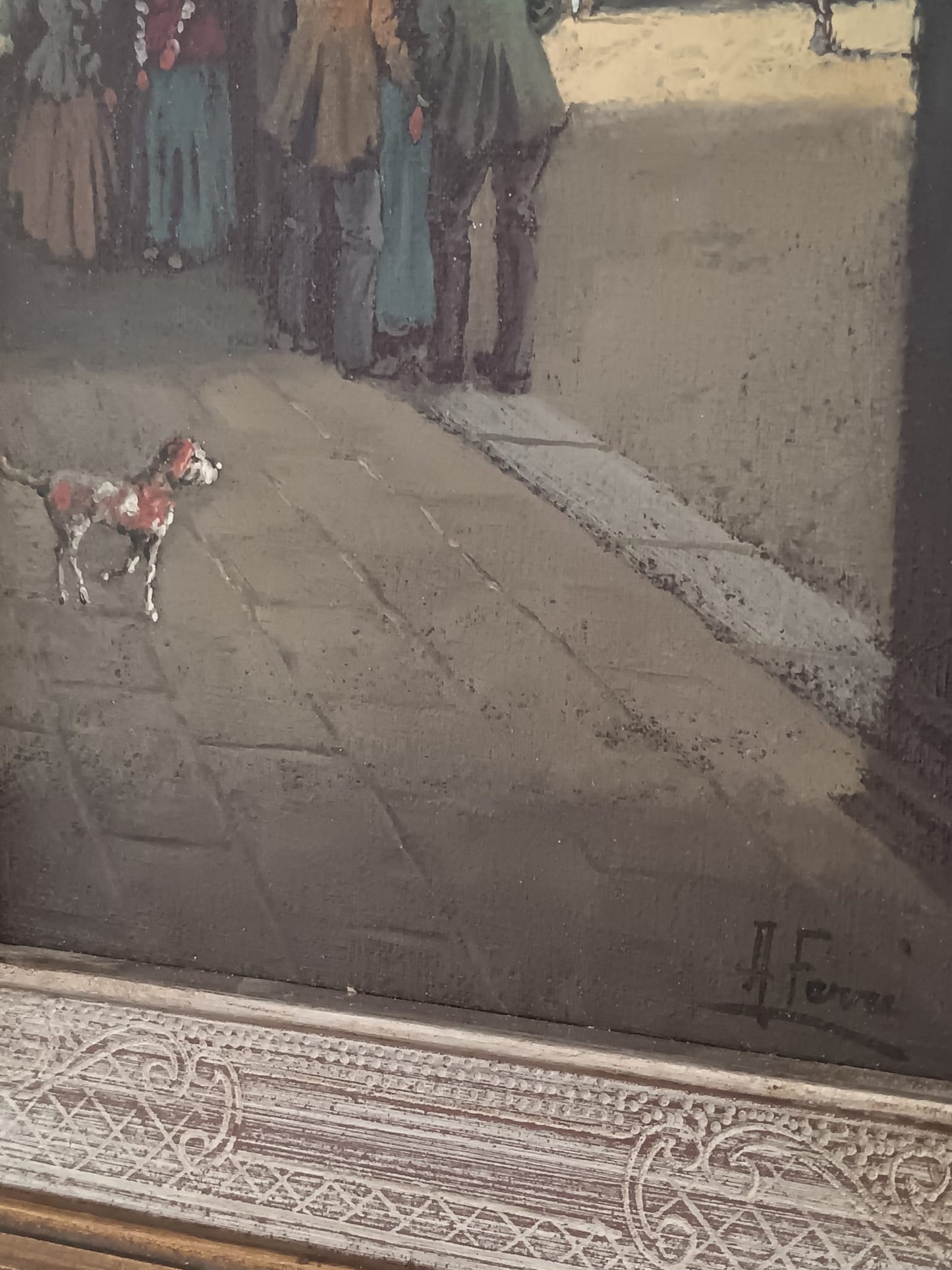 Antonio Ferri (scuola Italiana XIX/XX Secolo)- dipinto olio su tela applicata su cartoncino