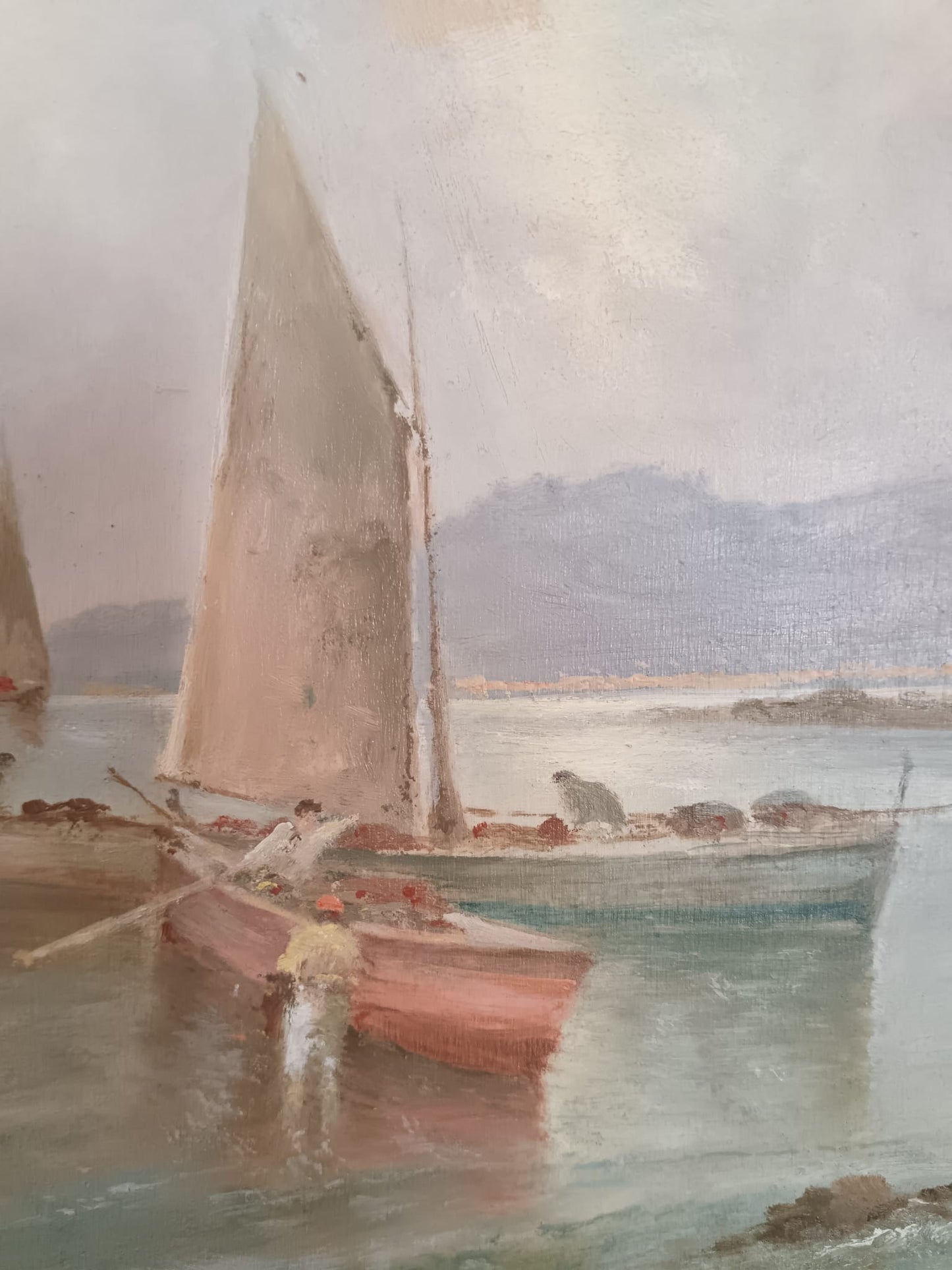 Radames Scoppa (Napoli 1877-1957)- Marina, dipinto olio su legno