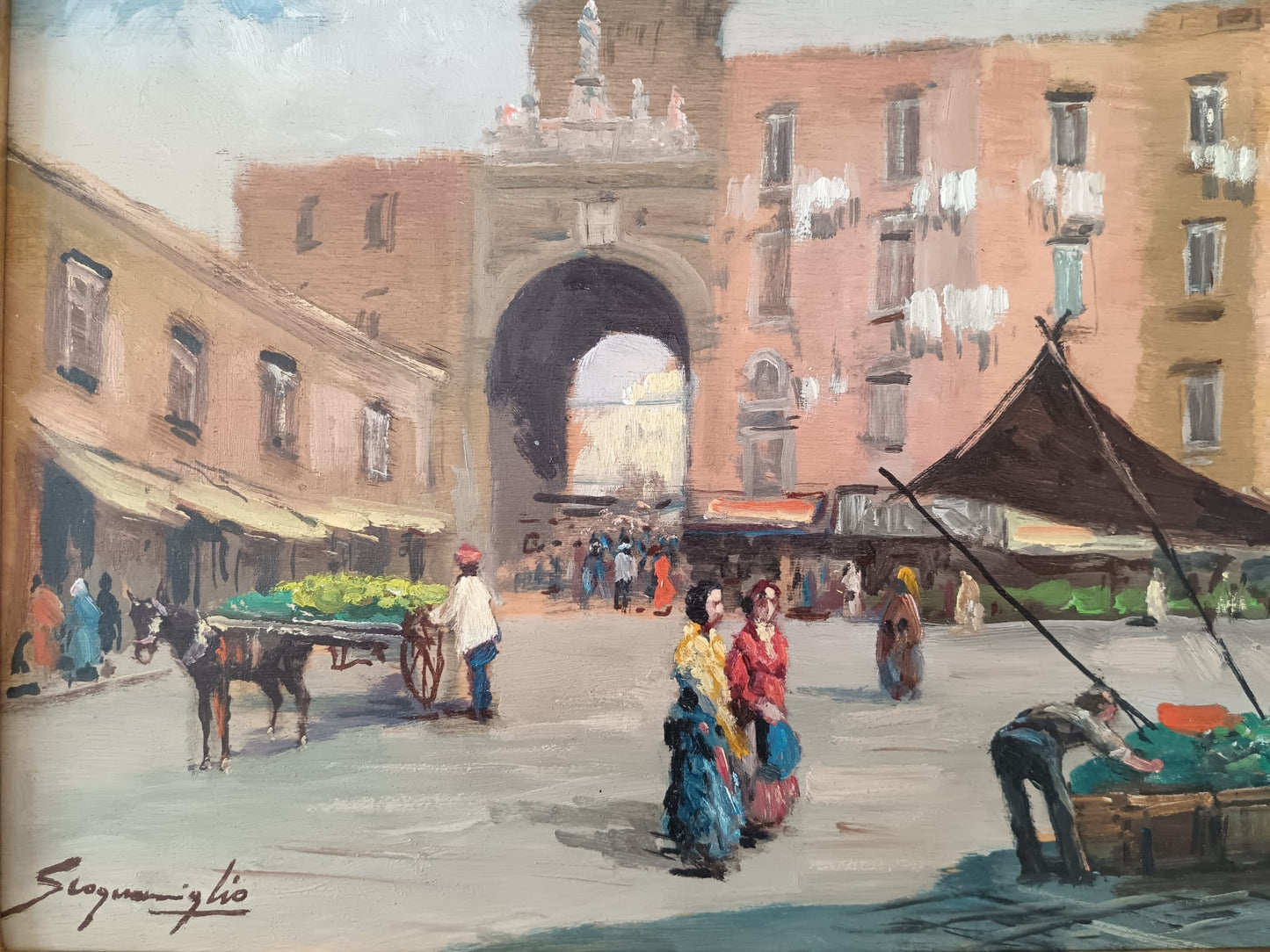 Giuseppe Scognamiglio (Portici 1901-1985)- dipinto olio su legno
