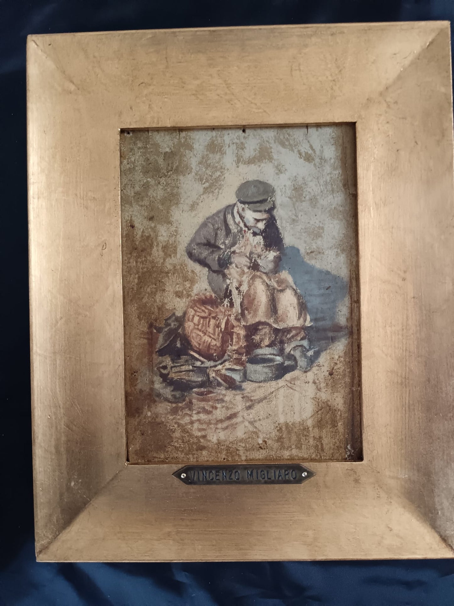 Vincenzo Migliaro (Napoli, 1858 – 1938)- Figura - dipinto olio su legno