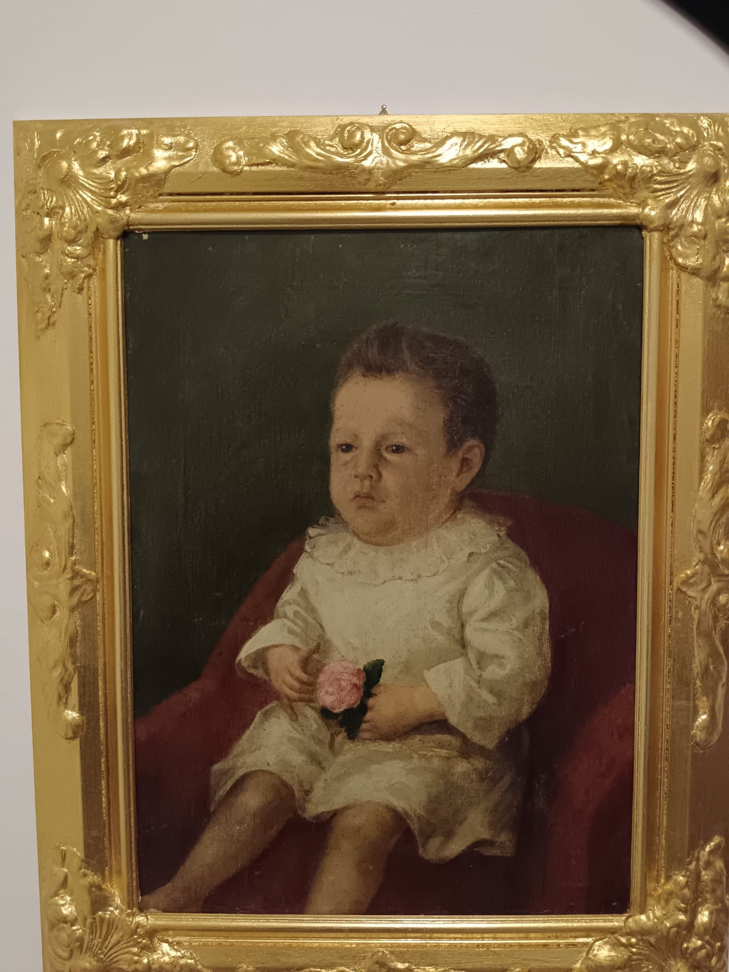 Ritratto di infante (Scuola europea XVIII/XIX secolo)- dipinto olio su tela