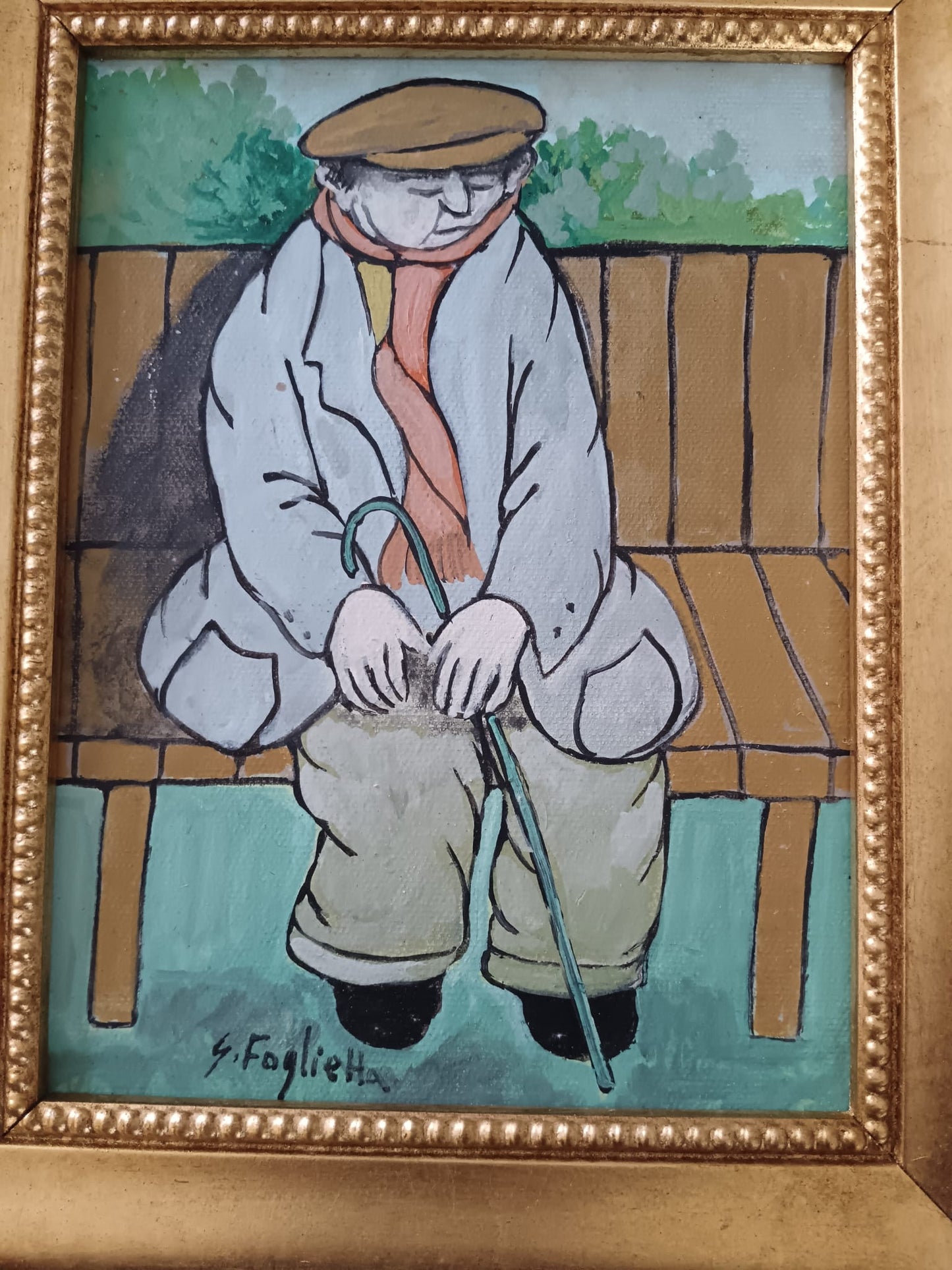 G. Foglietta (XX Secolo)- dipinto olio su tela applicata su cartoncino