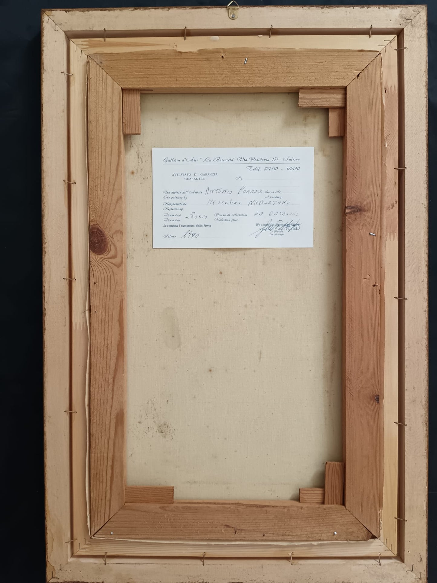 Antonio Comitale (XX Secolo)- Mercato, dipinto olio su tela