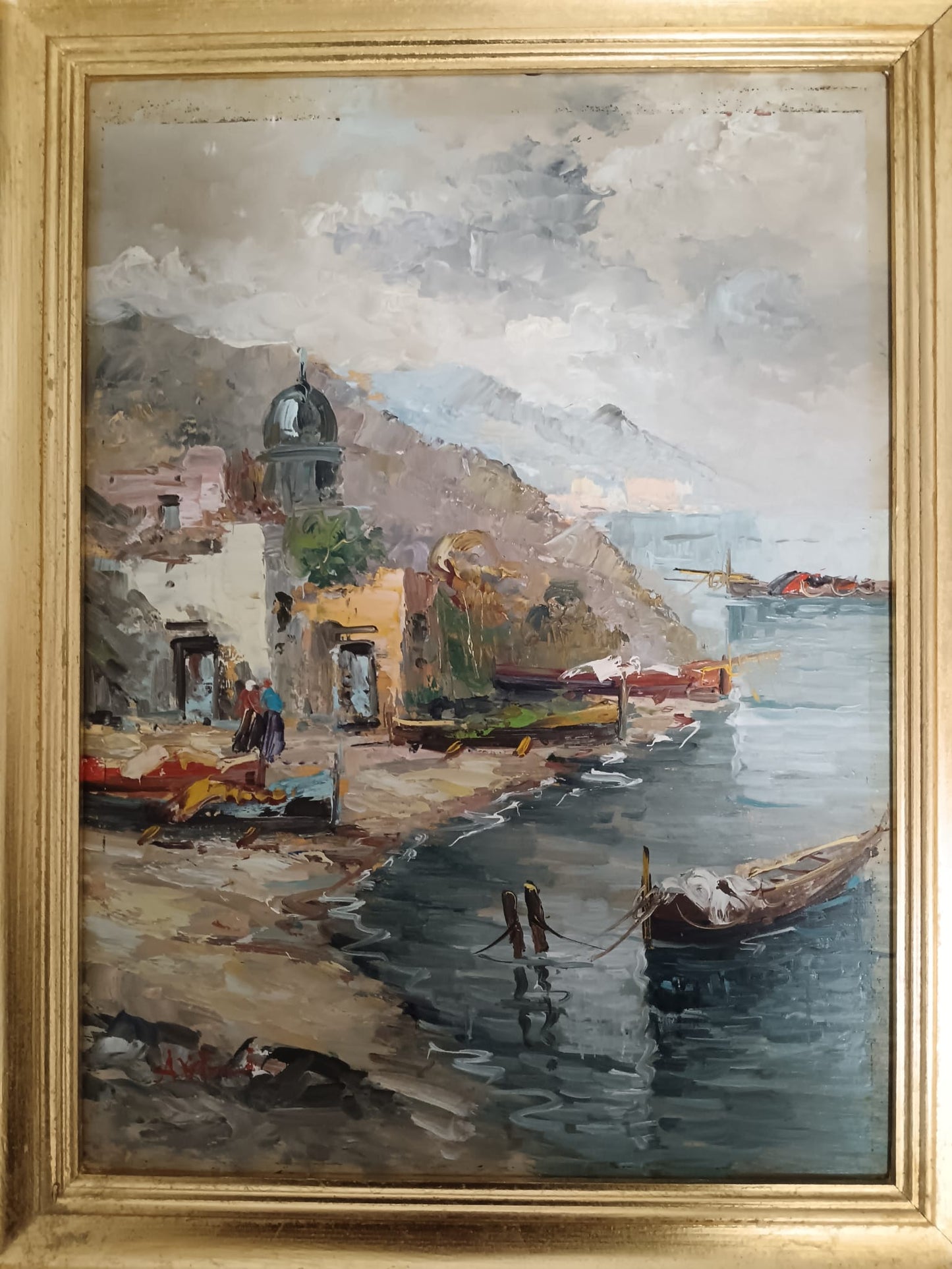 Marina- dipinto olio su legno epoca XX secolo