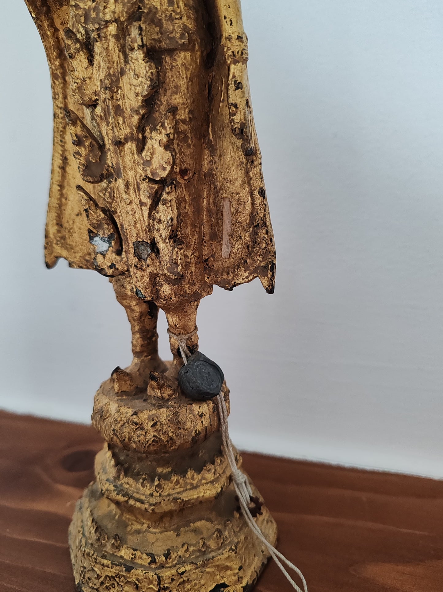 Statua in bronzo dorato- stile Rattanakosin- divinità buddista