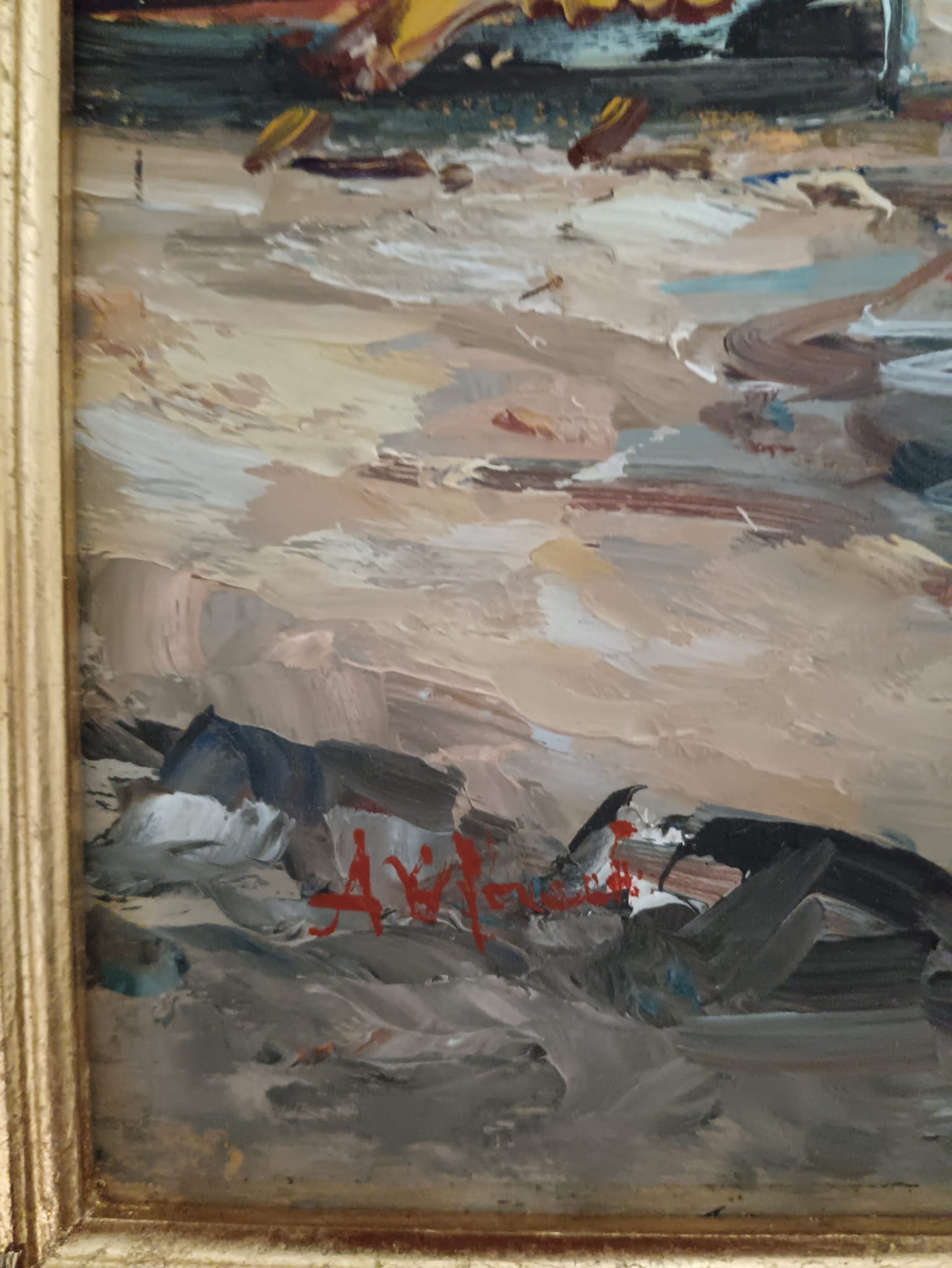 Marina- dipinto olio su legno epoca XX secolo