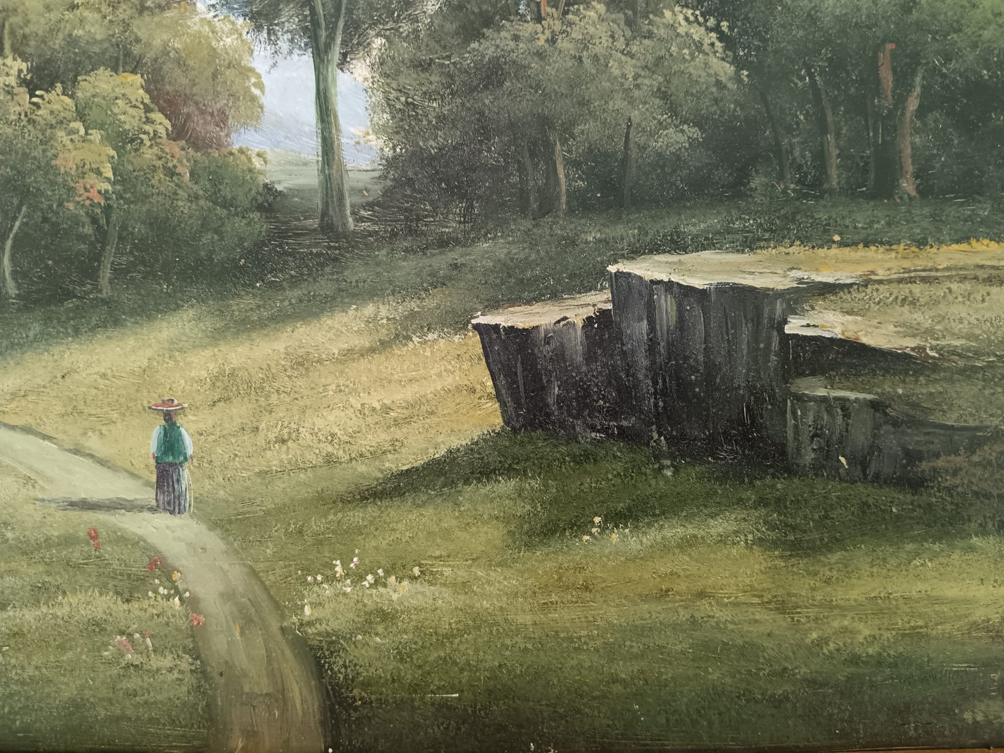 Paesaggio- dipinto olio su legno epoca (XX secolo)