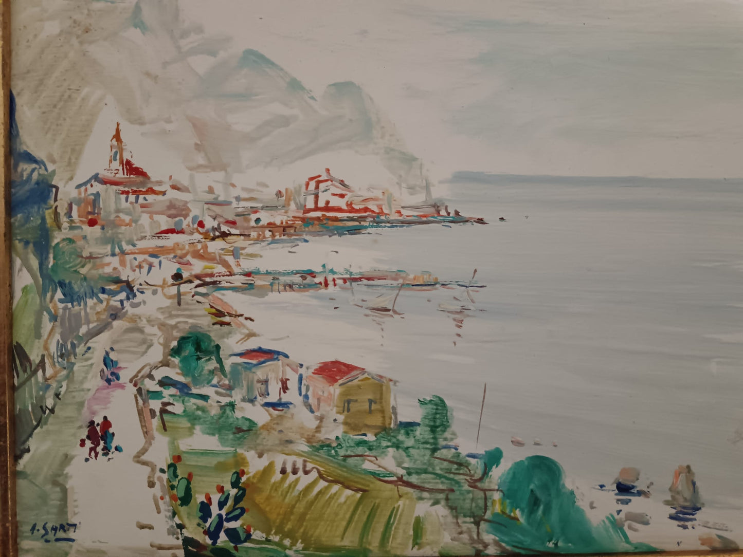 Paesaggio- dipinto tecnica mista su legno
