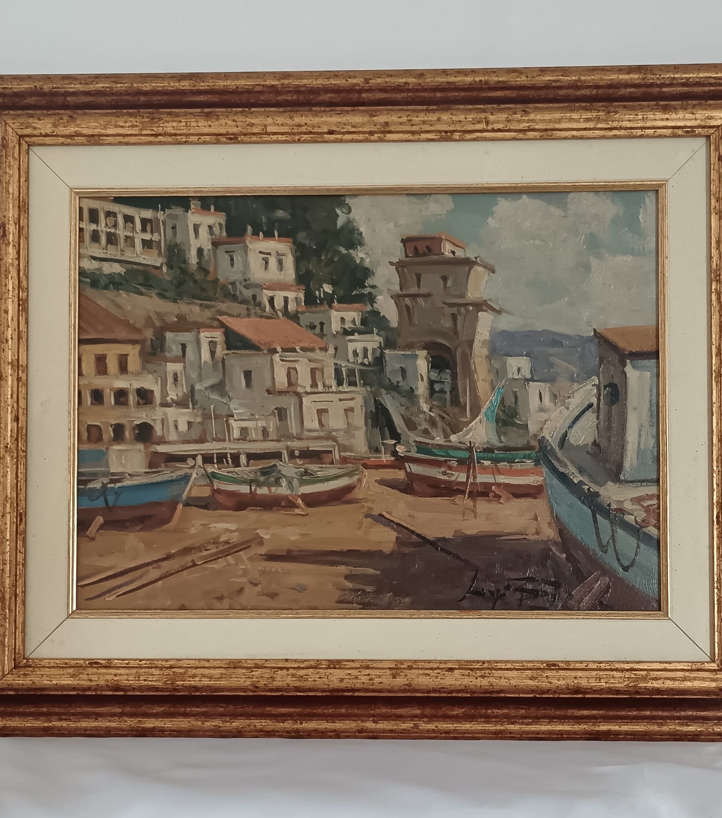Luigi Botta (XX Secolo)- Scorcio Marino- dipinto olio su pannello