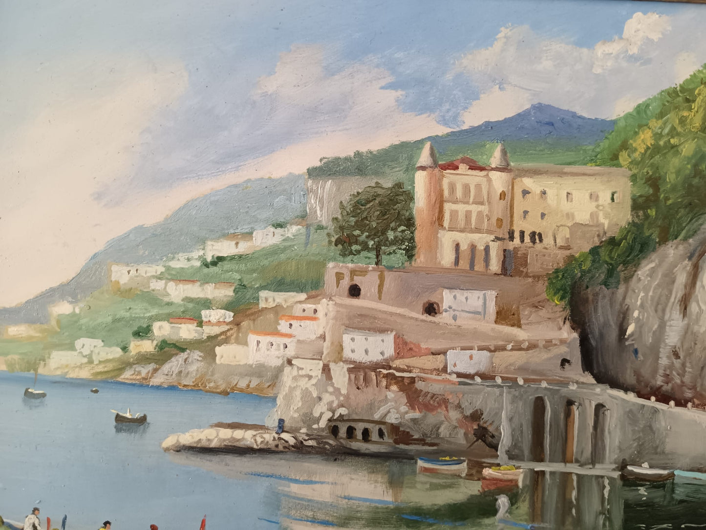 Giuseppe Luongo (1948)- Maiori- dipinto olio su pannello