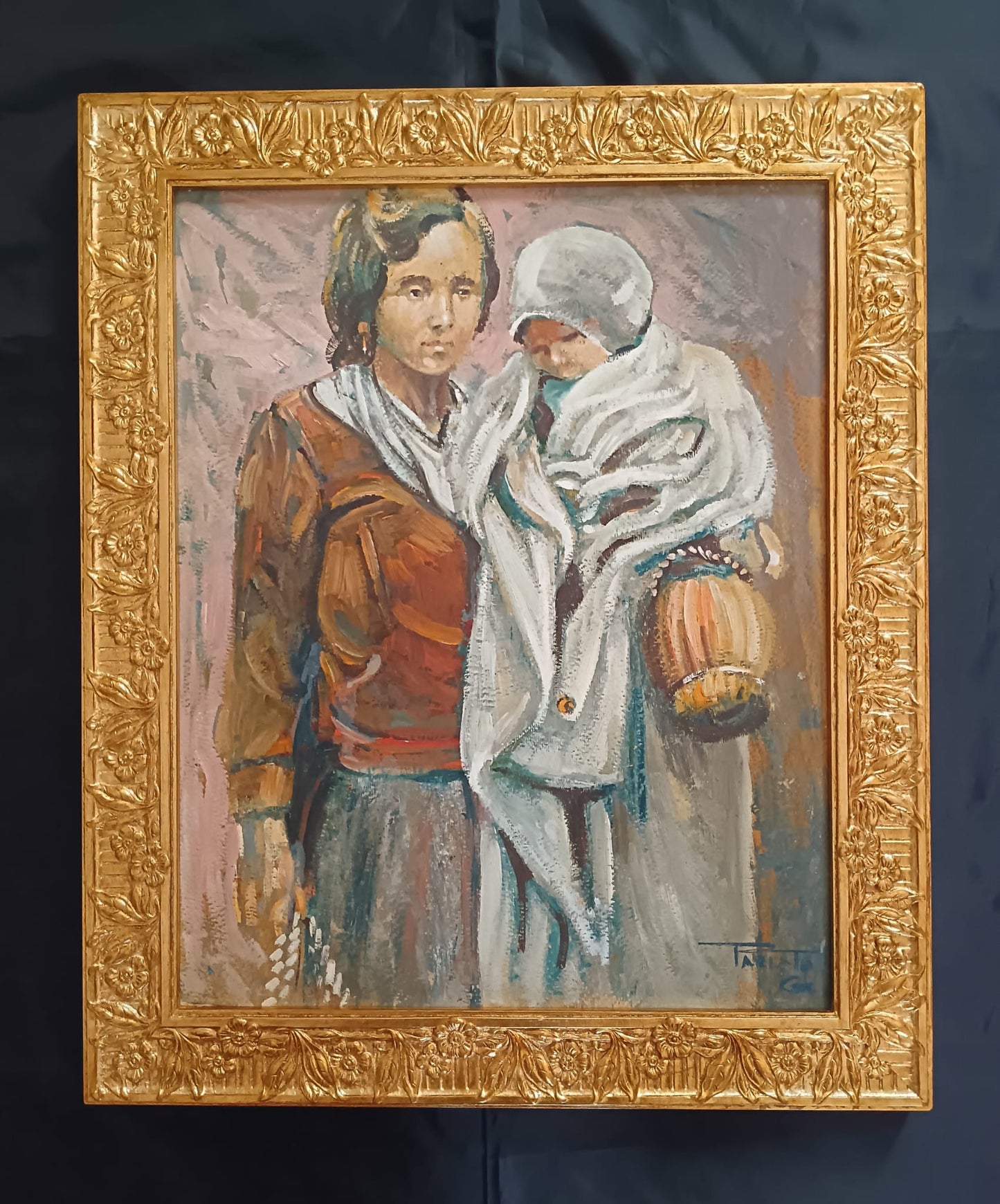 Giovanni Parlato (Vico Equense 1957)- dipinto olio su cartoncino