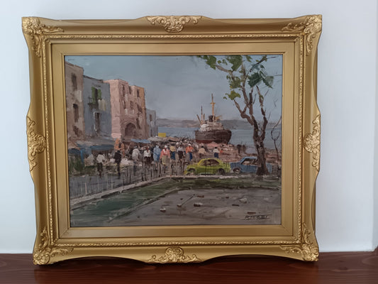 Raffaele Tozzi (Napoli XX secolo)- dipinto olio su masonite