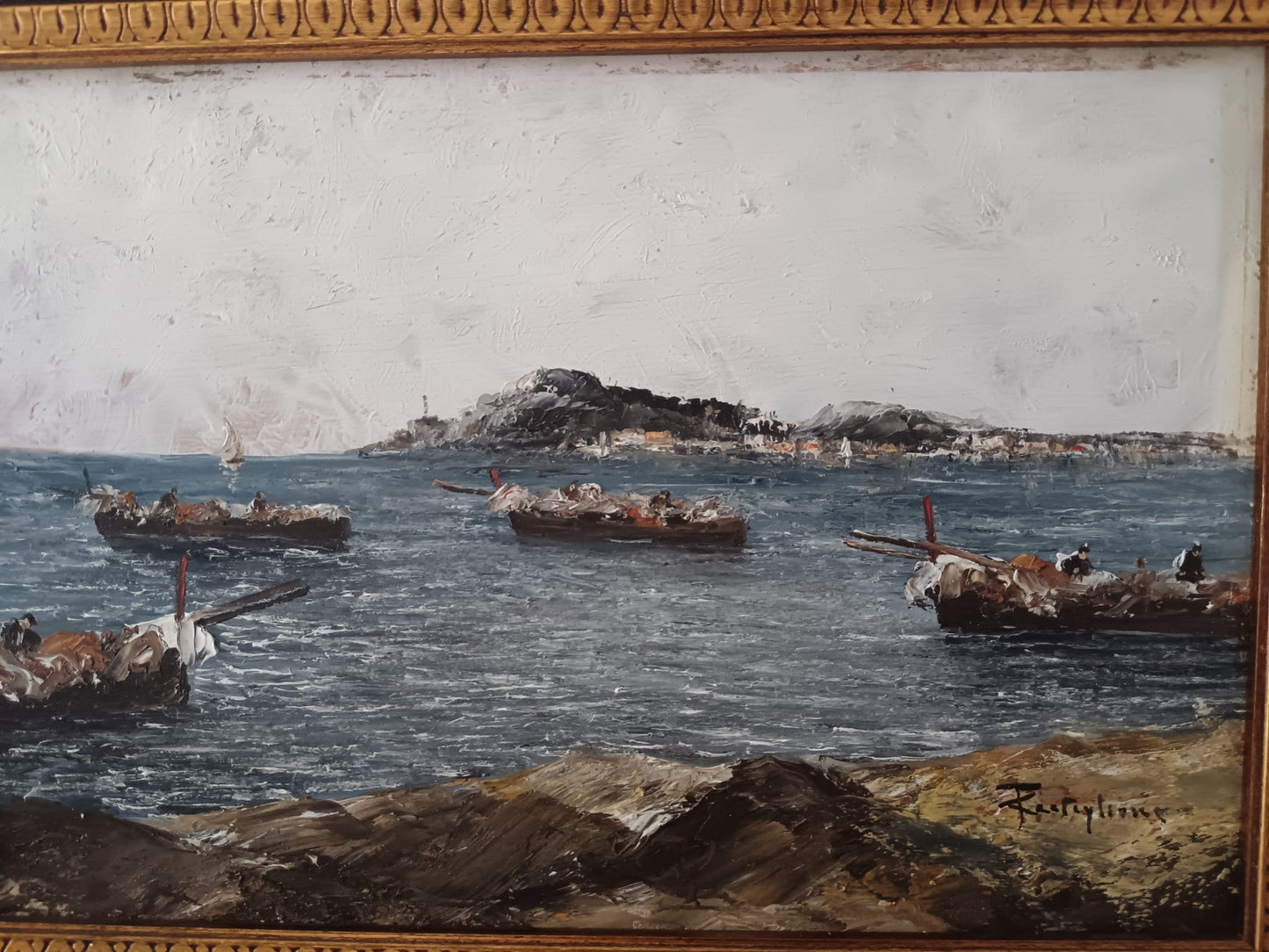 F. Castiglione- dipinto olio su legno (epoca XX Secolo)