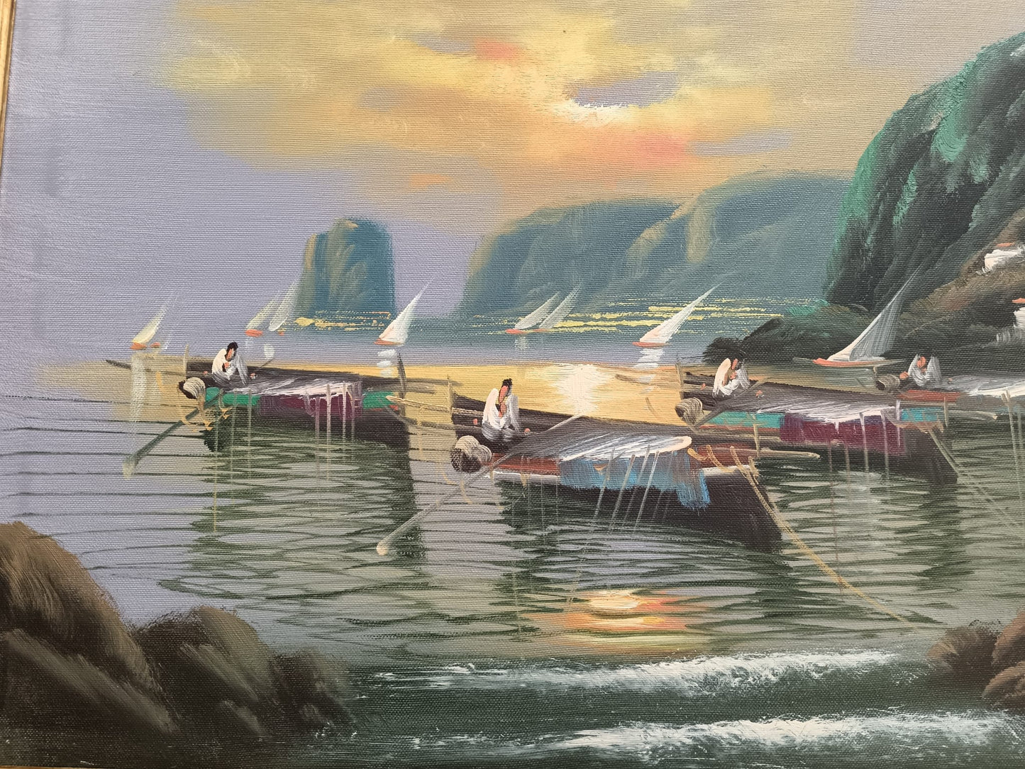 Mario Galanti (Napoli 1923 - 1998) Marina- dipinto olio su tela