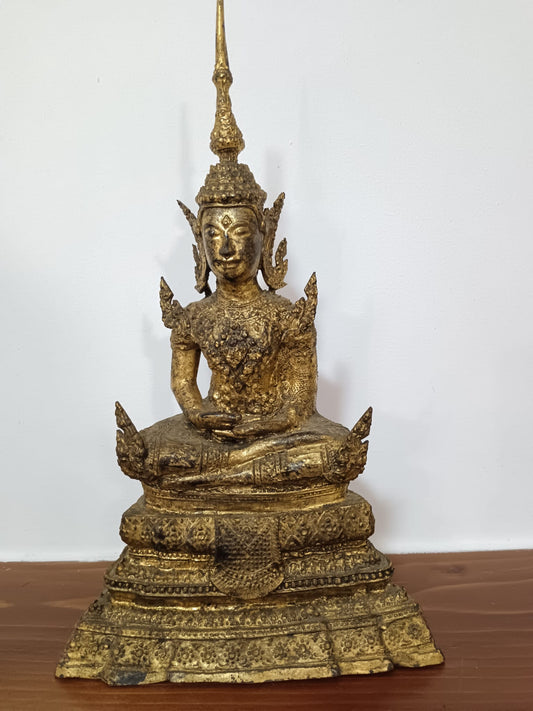 Statua in bronzo Bhudda in stile Rattanakosin- epoca XIX/ XX secolo