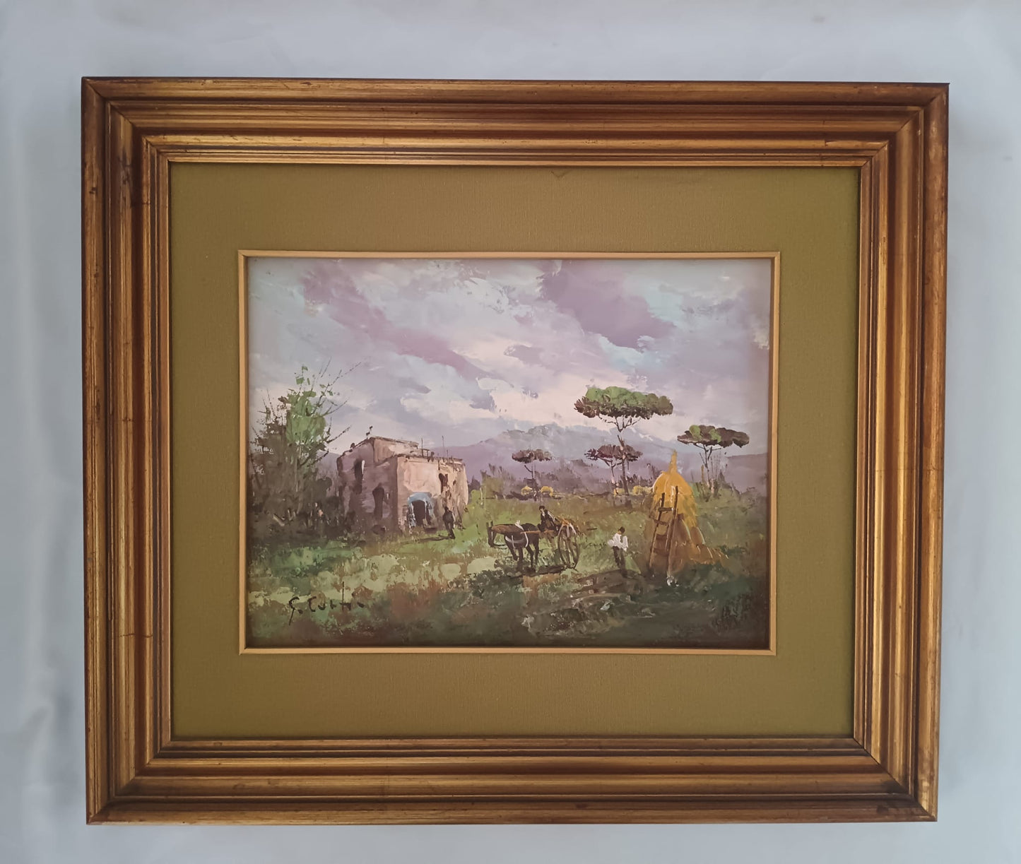 Guglielmo Curti ( Roma 1896-1966) dipinto olio su legno, epoca XX secolo