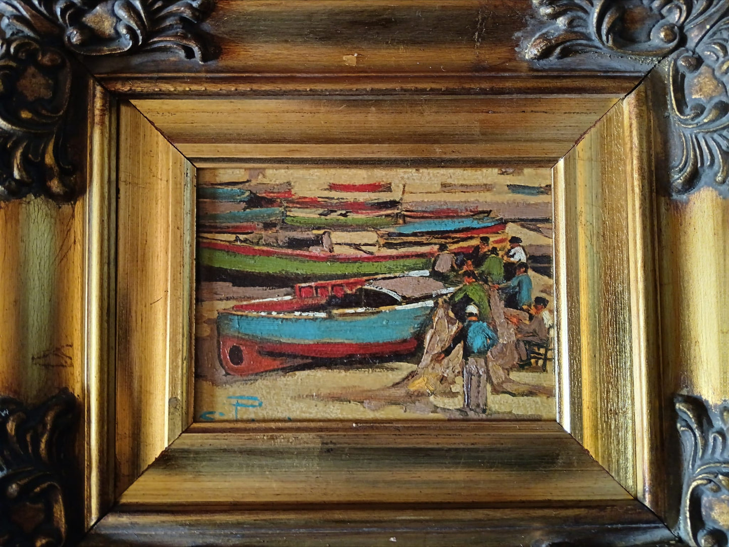 Dipinto olio su cartoncino firmato in basso a sinistra ( Giovanni Prassi, Napoli 1945)