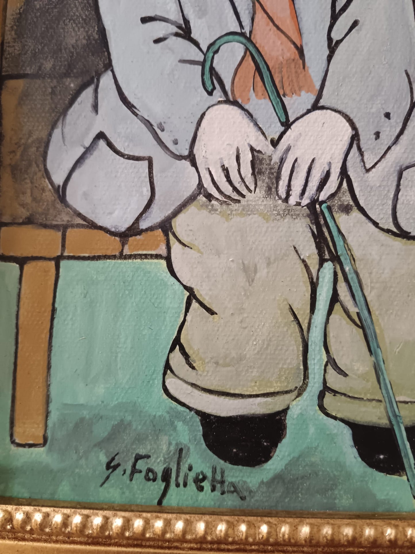 G. Foglietta (XX Secolo)- dipinto olio su tela applicata su cartoncino