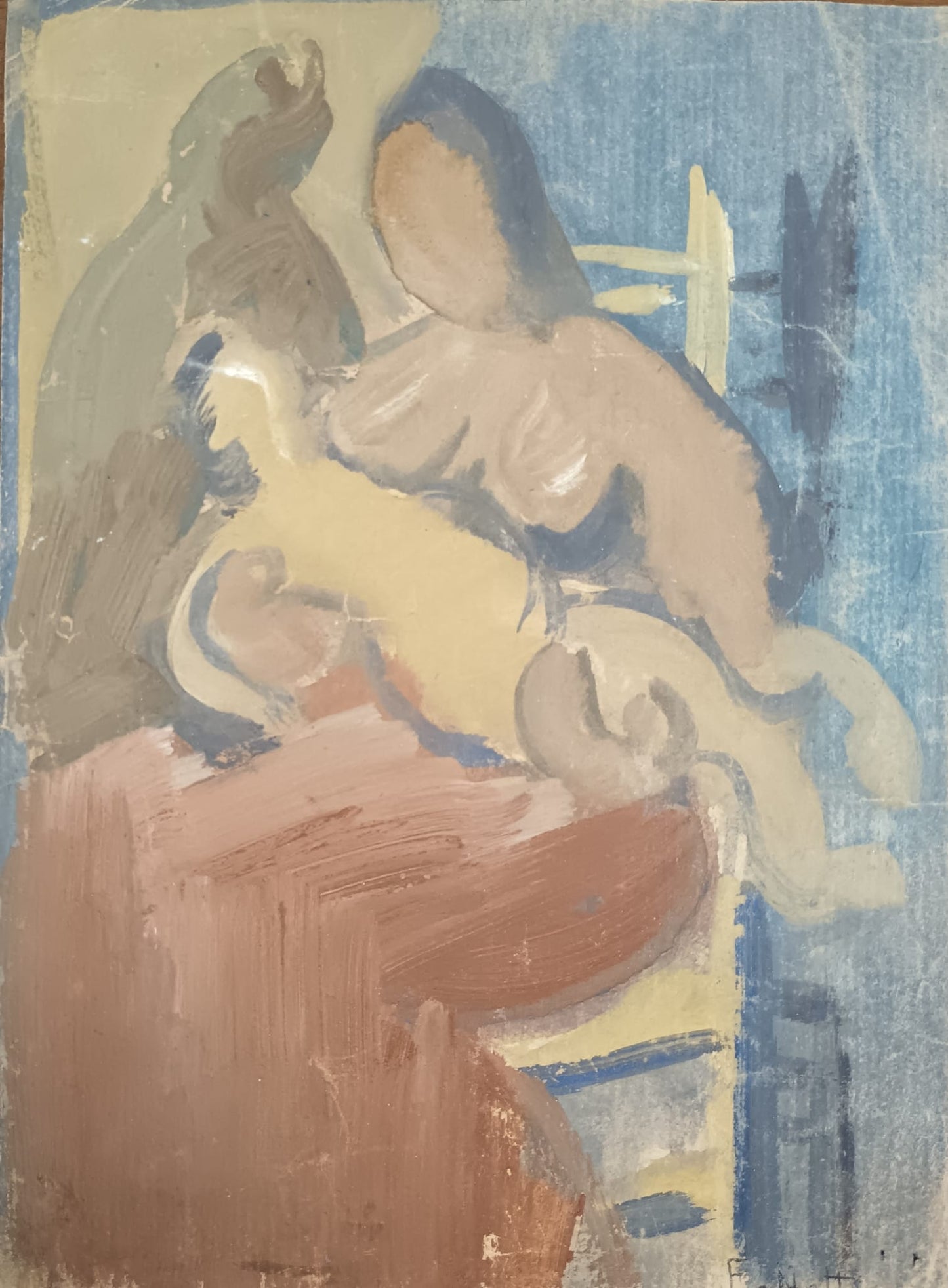 Emilio Notte (1891-1982)- dipinto tecnica mista su carta