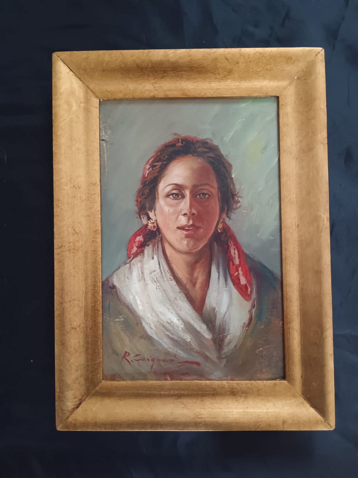 Roberto Carignani (Napoli 1894-1975)- antico dipinto olio su legno