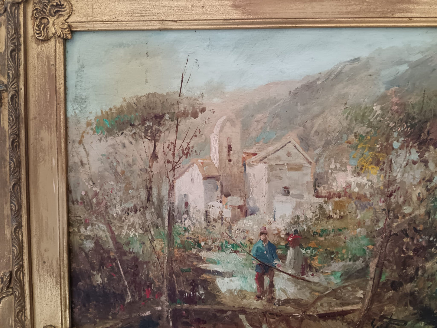 Giovanni Picucci ( XX Secolo) Paesaggio dipinto olio su legno