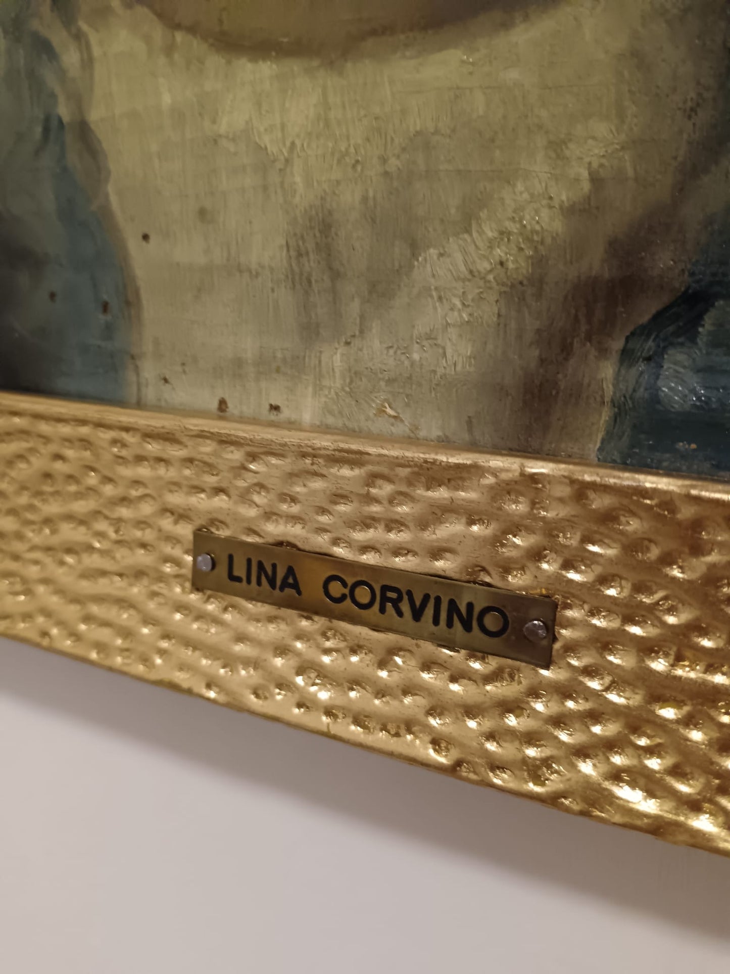 Lina Corvino (Scuola napoletana XX Secolo)- volto di donna, dipinto olio su tela