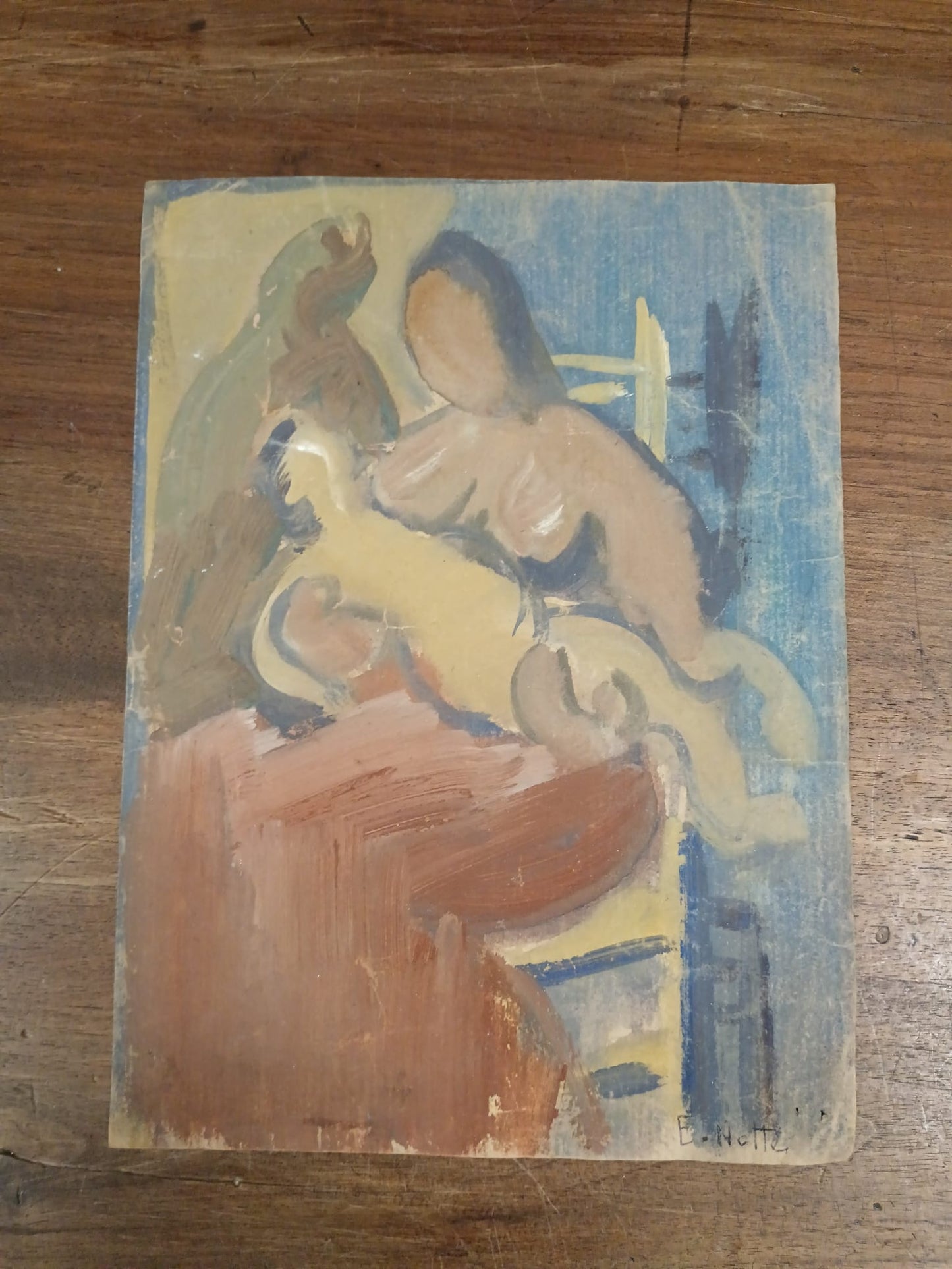 Emilio Notte (1891-1982)- dipinto tecnica mista su carta