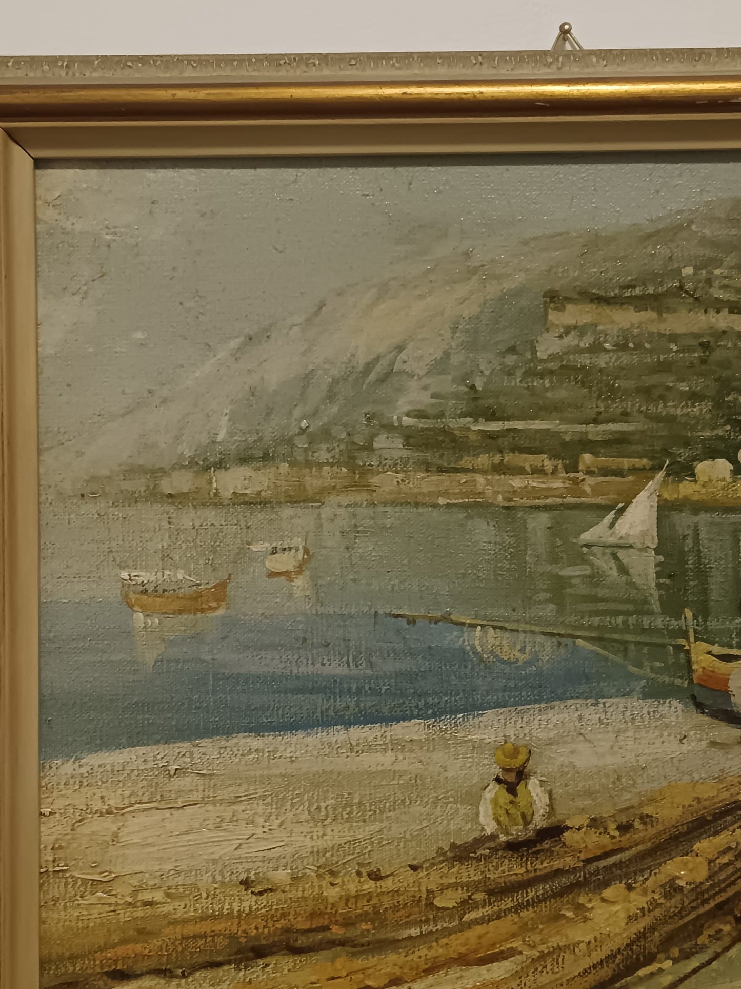 Scorcio Marino ( XX secolo)- dipinto olio su tela applicata su legno