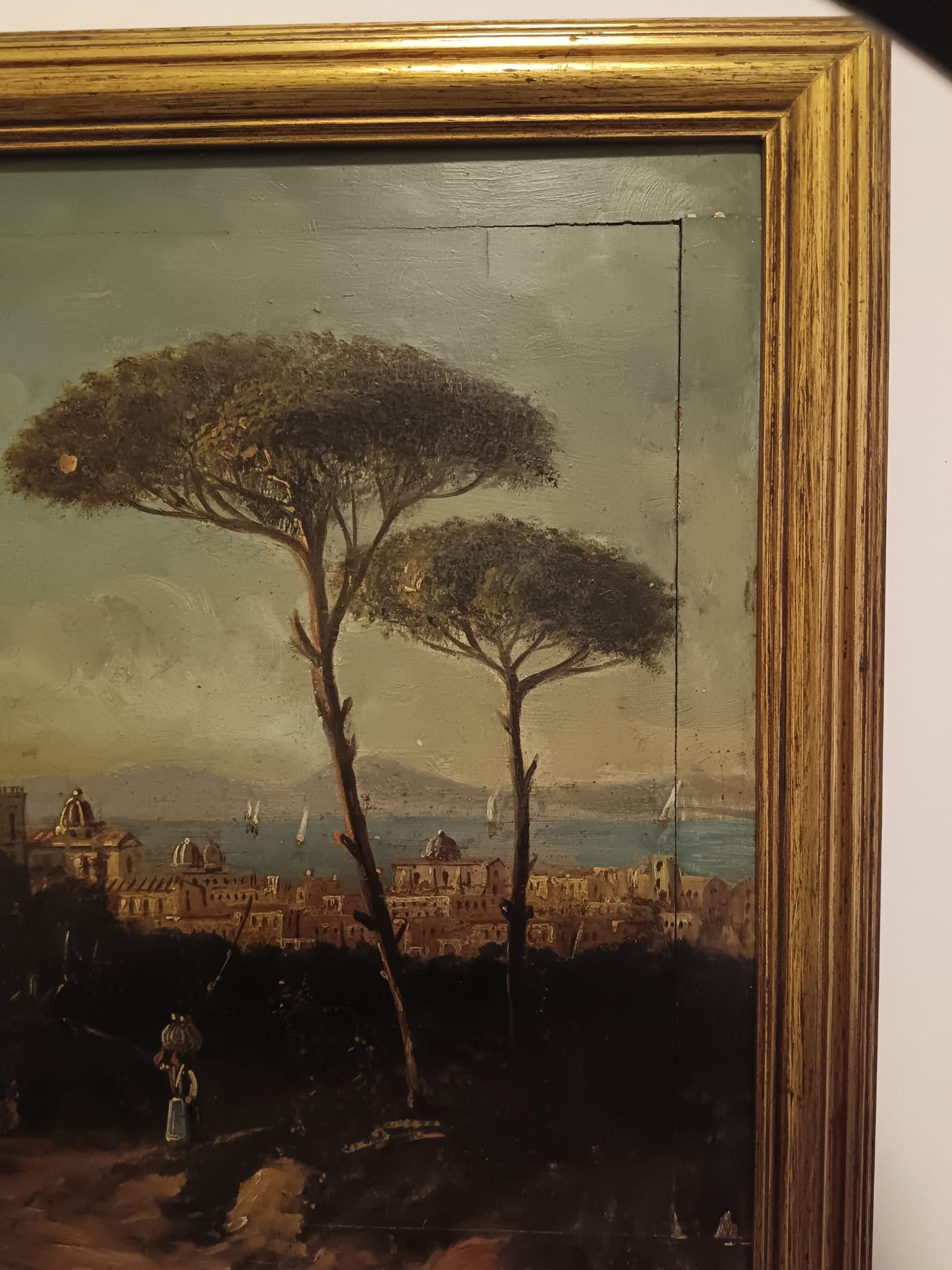 Scuola Di Posillipo ( lXIX Secolo)- dipinto olio su legno
