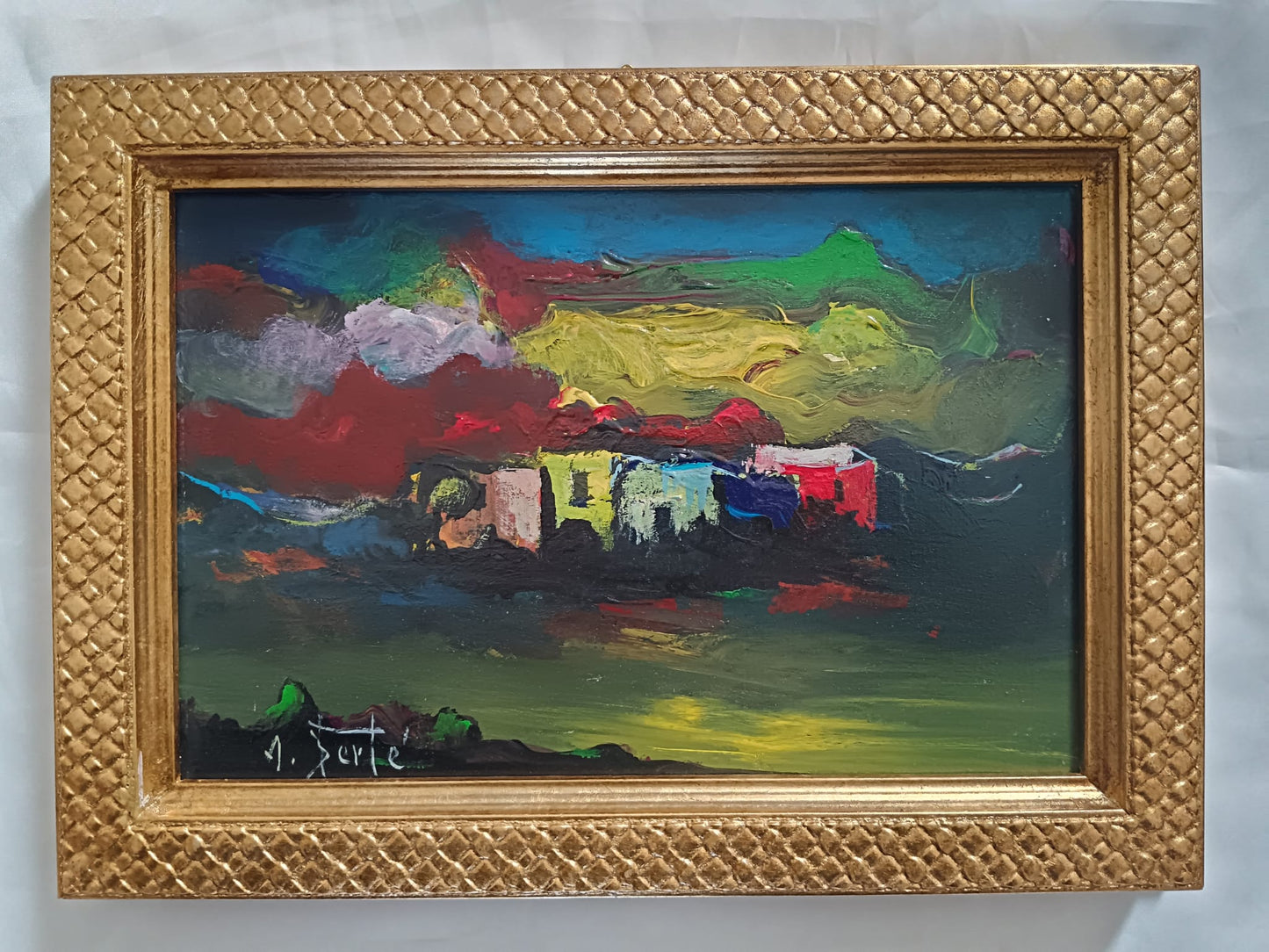 Antonio Bertè (Napoli 1936-2009)- Paesaggio dipinto olio su tela