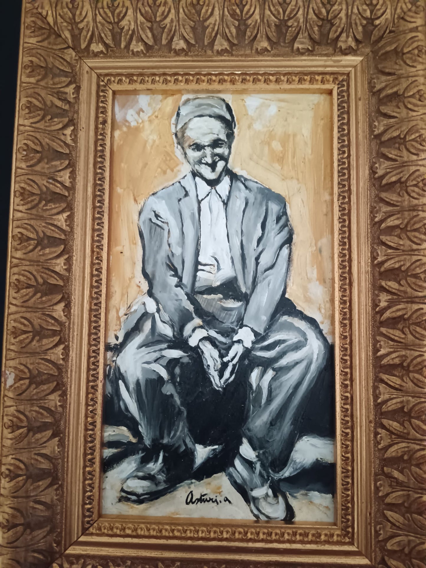 Antonio Asturi (Vico Equense 1904-1986)-dipinto olio su cartoncino