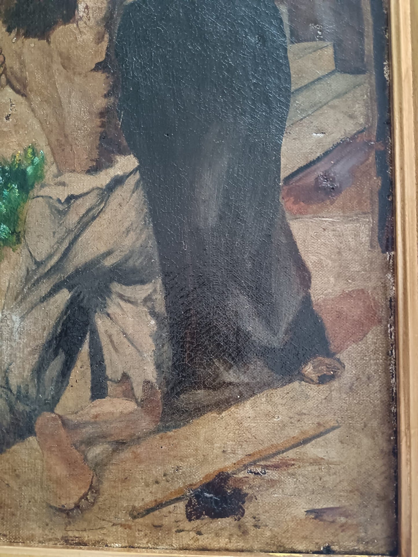 Abbraccio Materno (XIX secolo)- dipinto olio su tela