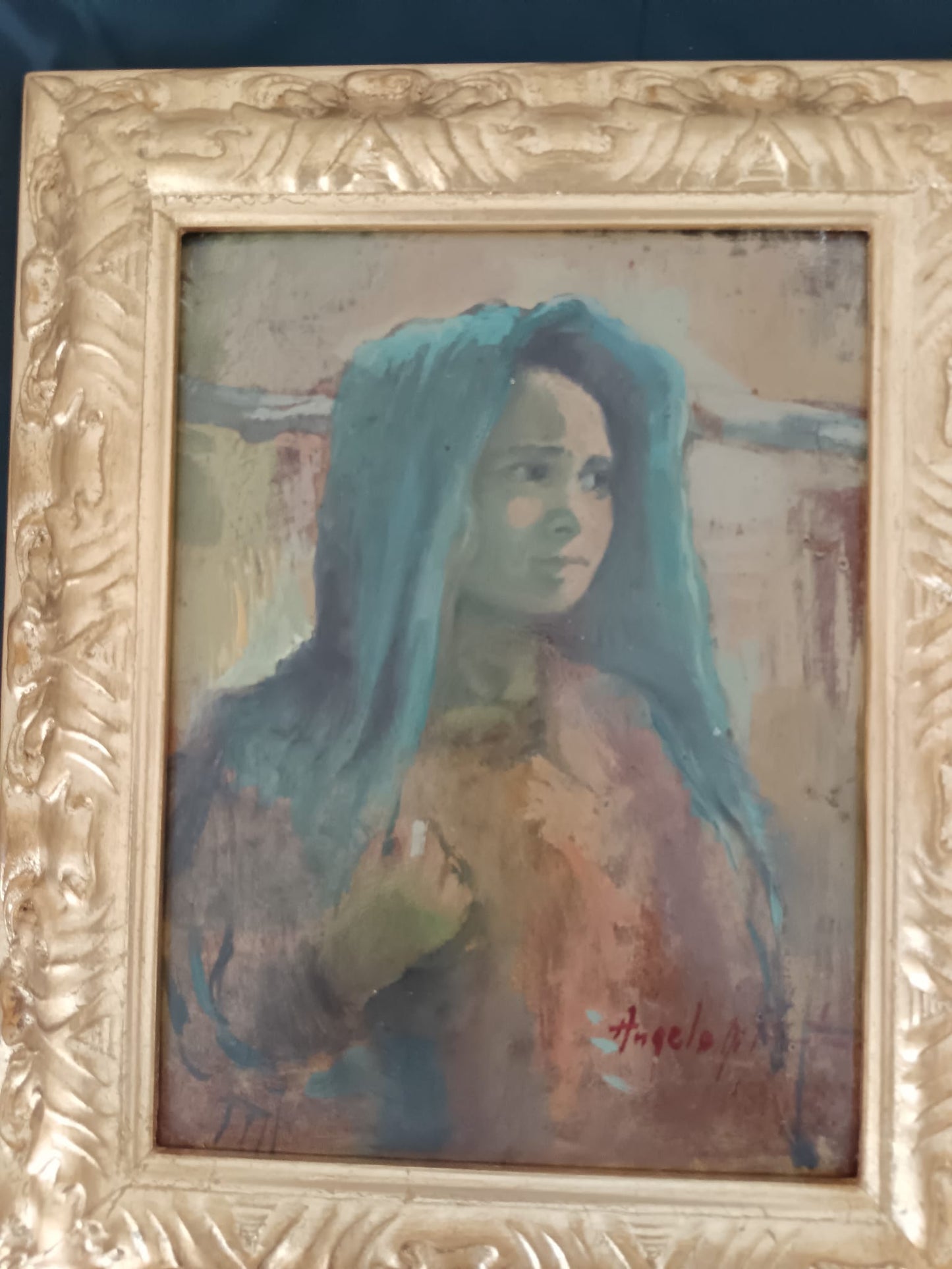Scuola Italiana ( XIX/XX secolo)- Figura, dipinto olio su masonite
