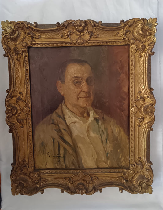Bigio Gerardenghi (1876-1957) - Ritratto dipinto olio su tela