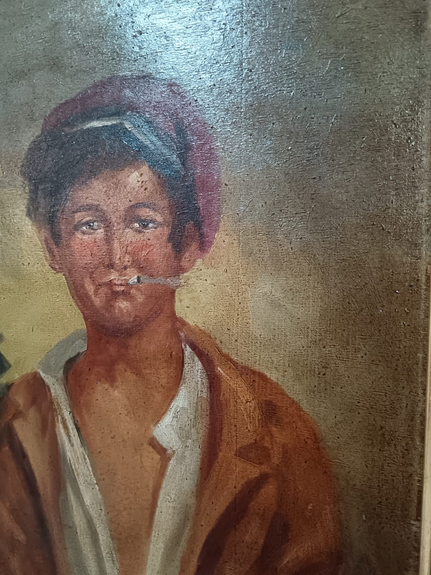 G. Ruocco (XX Secolo)- Scugnizzo- dipinto olio su legno