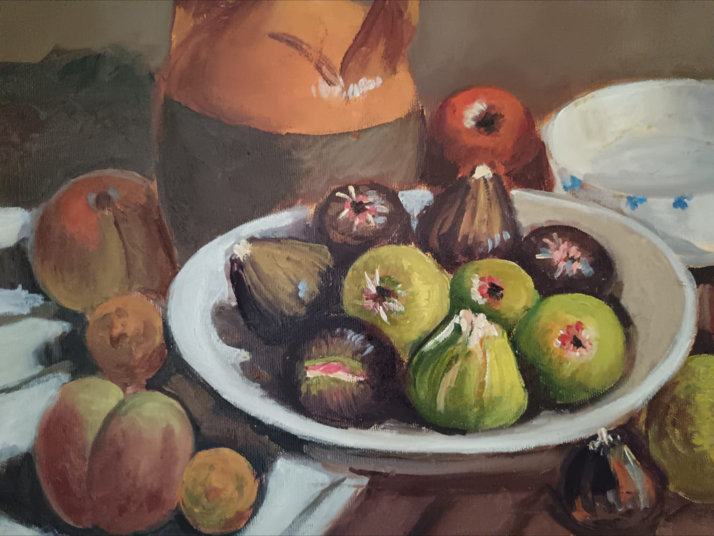 Luigi Seme ( XX Secolo) natura morta- dipinto olio su tela