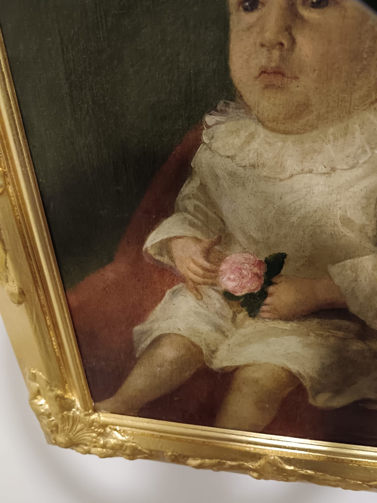 Ritratto di infante (Scuola europea XVIII/XIX secolo)- dipinto olio su tela