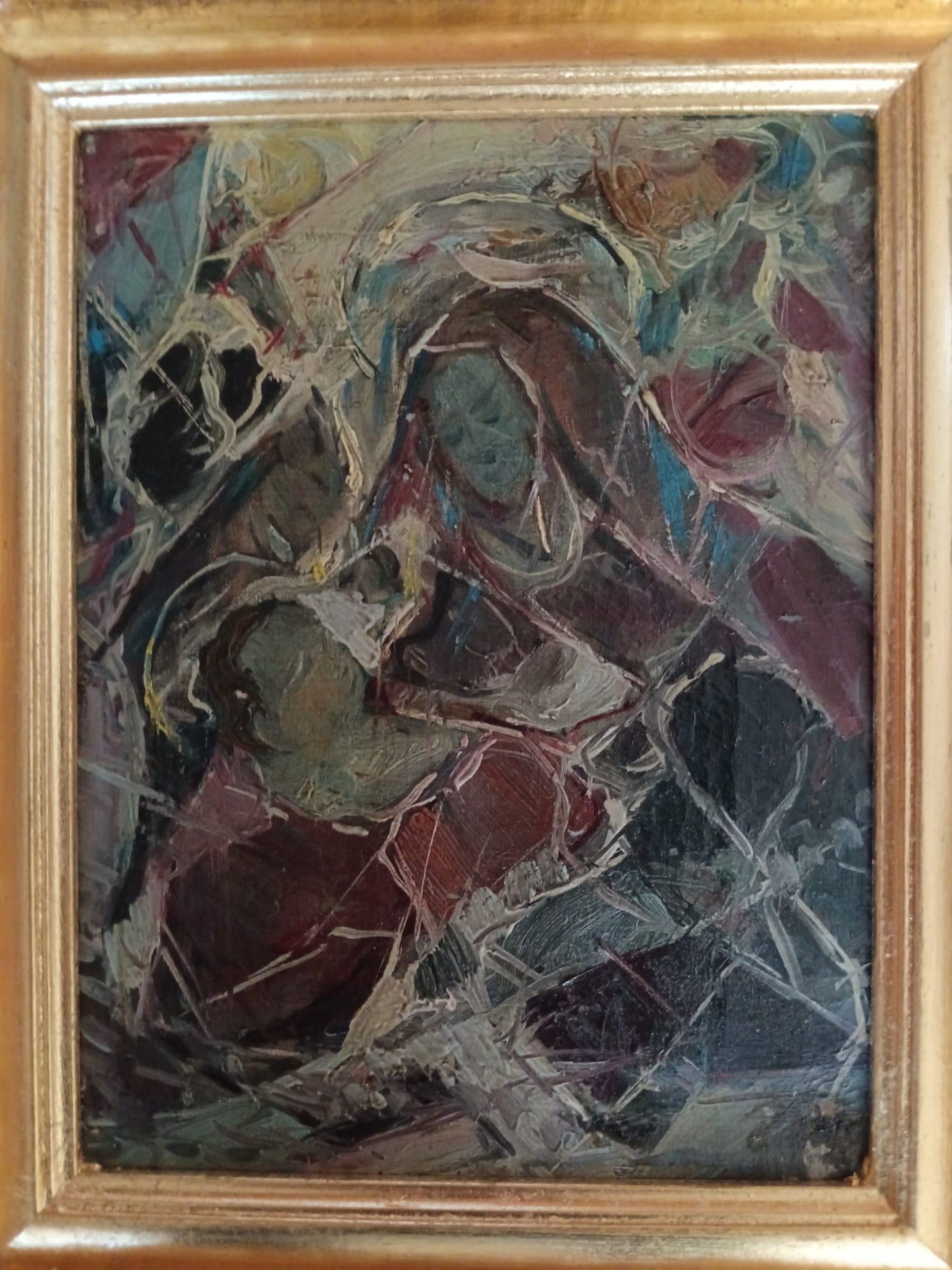 Maternità (scuola Europea XX Secolo)- dipinto olio su tela