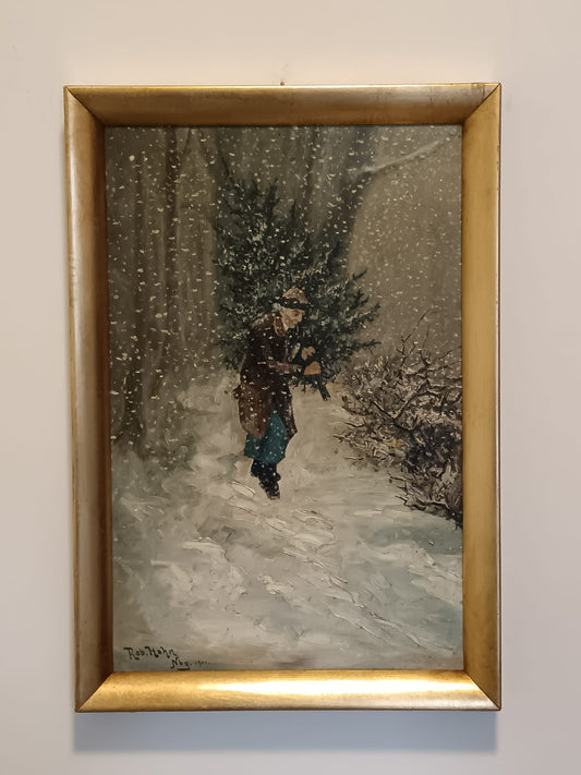 Robert Hahn (Germany 1883-1940)- antico dipinto olio su pannello