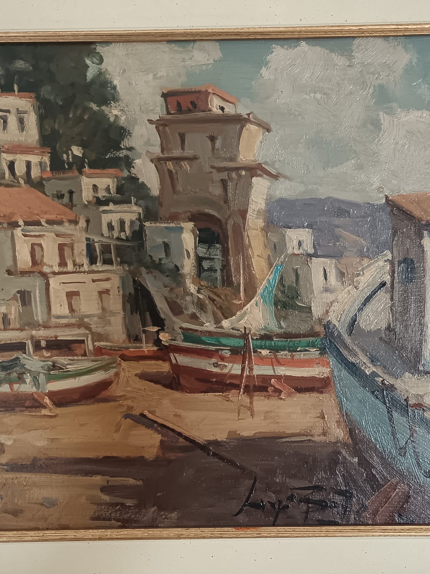 Luigi Botta (XX Secolo)- Scorcio Marino- dipinto olio su pannello
