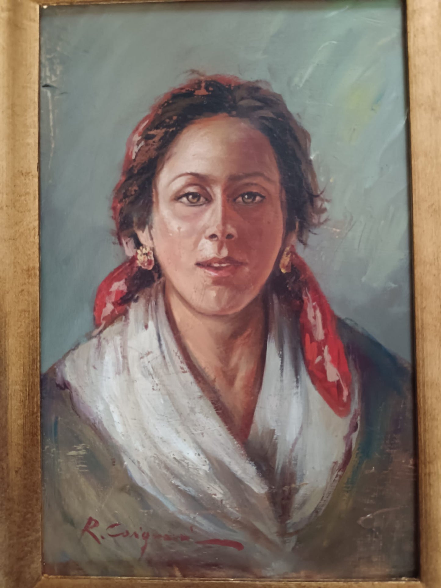 Roberto Carignani (Napoli 1894-1975)- antico dipinto olio su legno