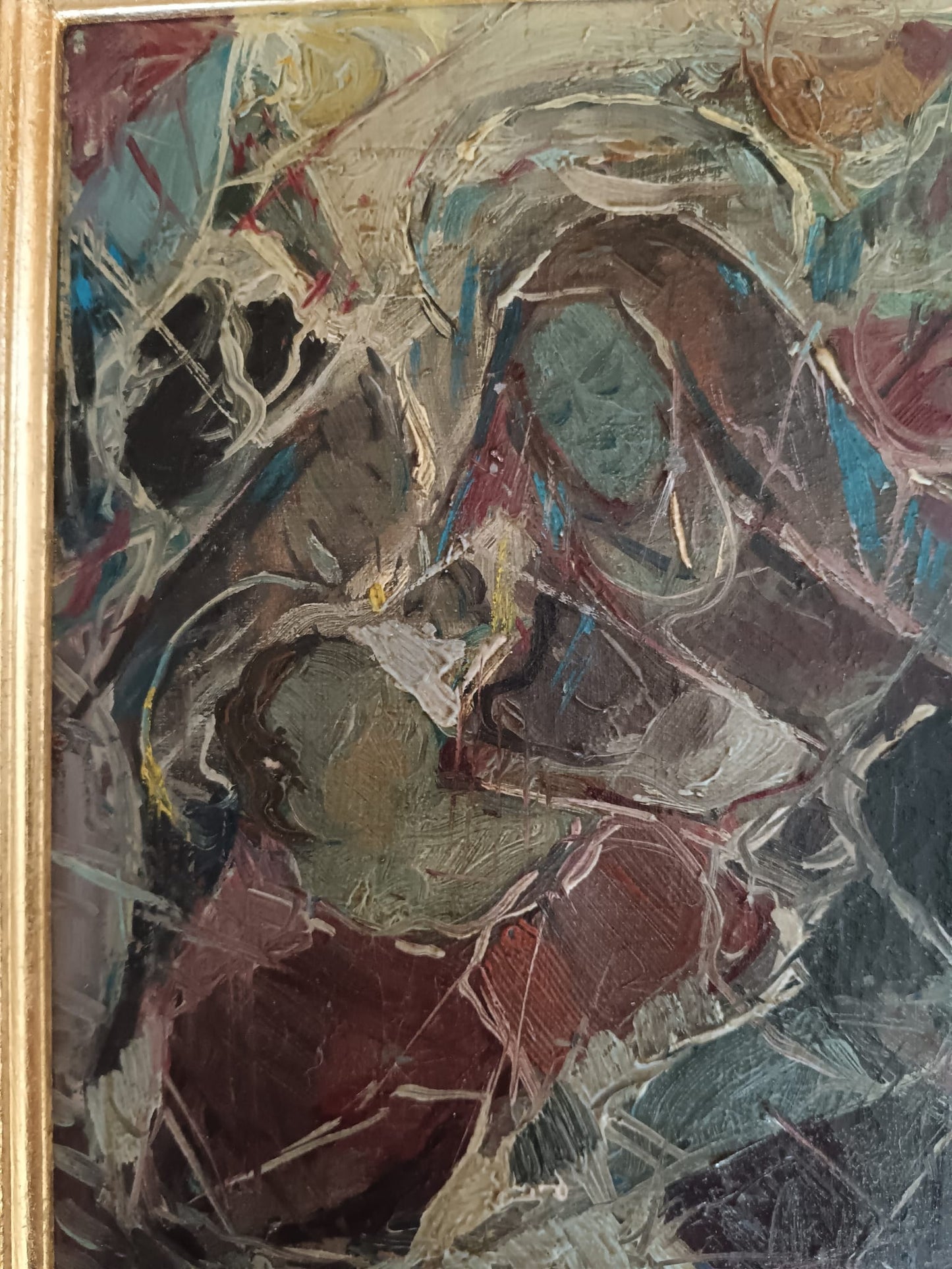 Maternità (scuola Europea XX Secolo)- dipinto olio su tela