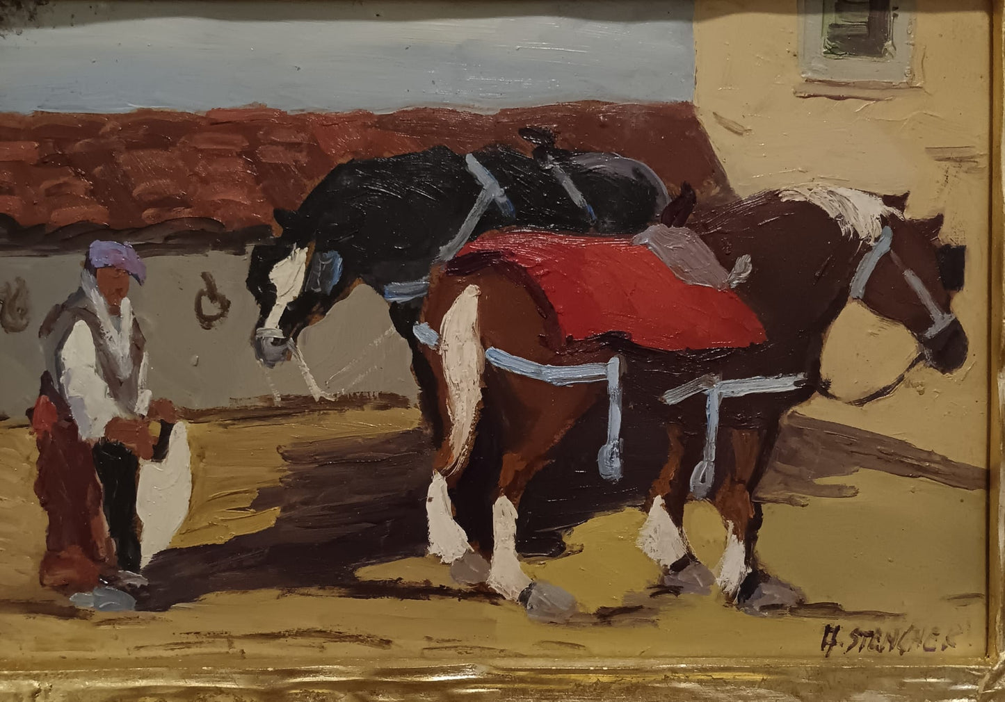 Alfredo Stengher (Livorno 1920/ 2000)- dipinto olio su pannello