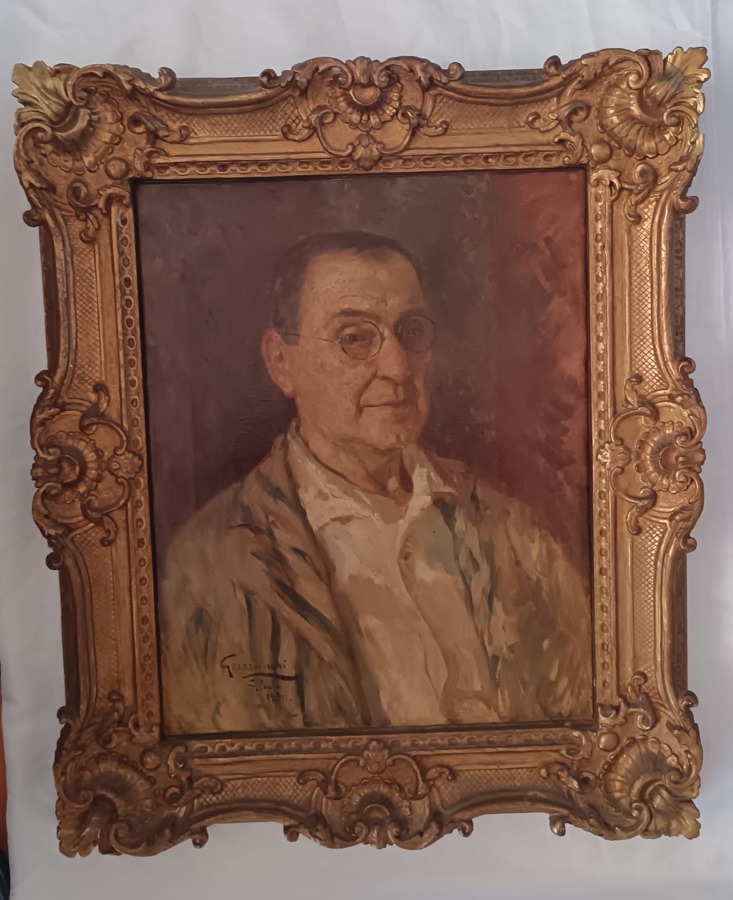 Bigio Gerardenghi (1876-1957) - Ritratto dipinto olio su tela