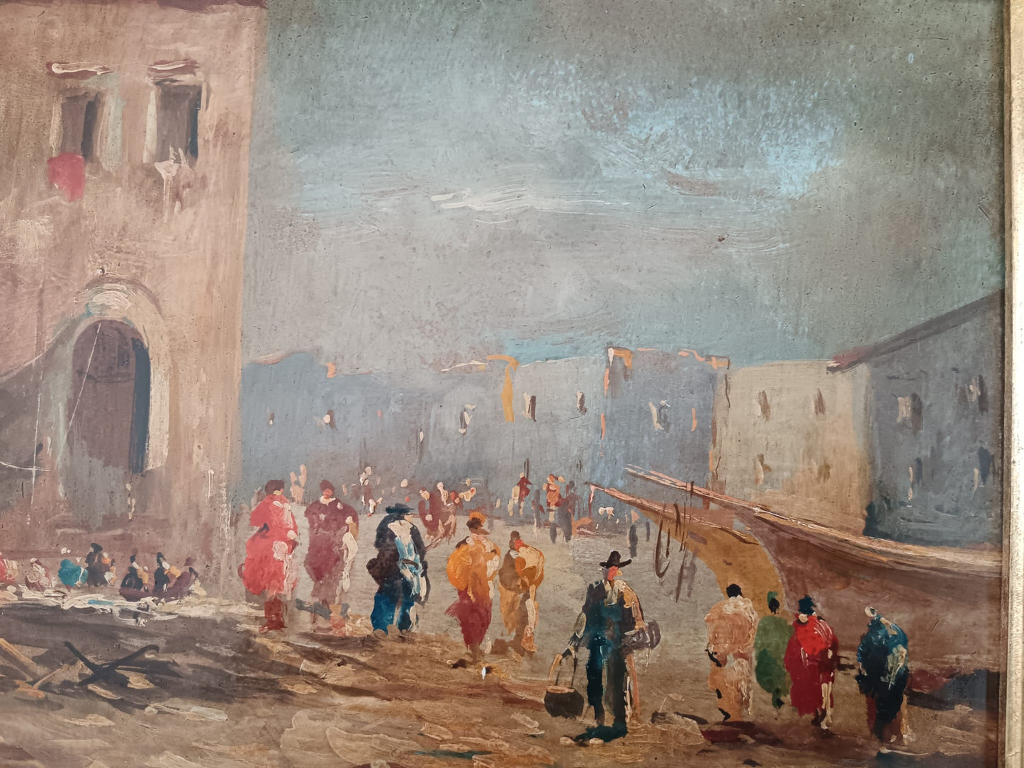 Dipinto olio su pannello epoca metà Novecento